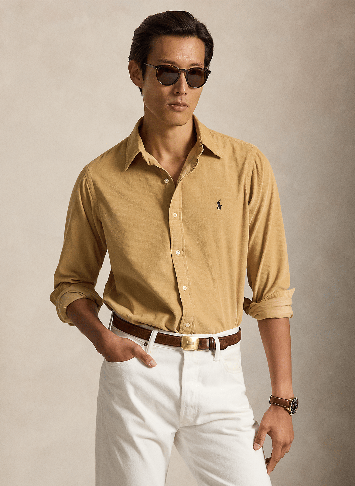 Chemise col américain regular-fit en velours côtelé POLO RALPH LAUREN