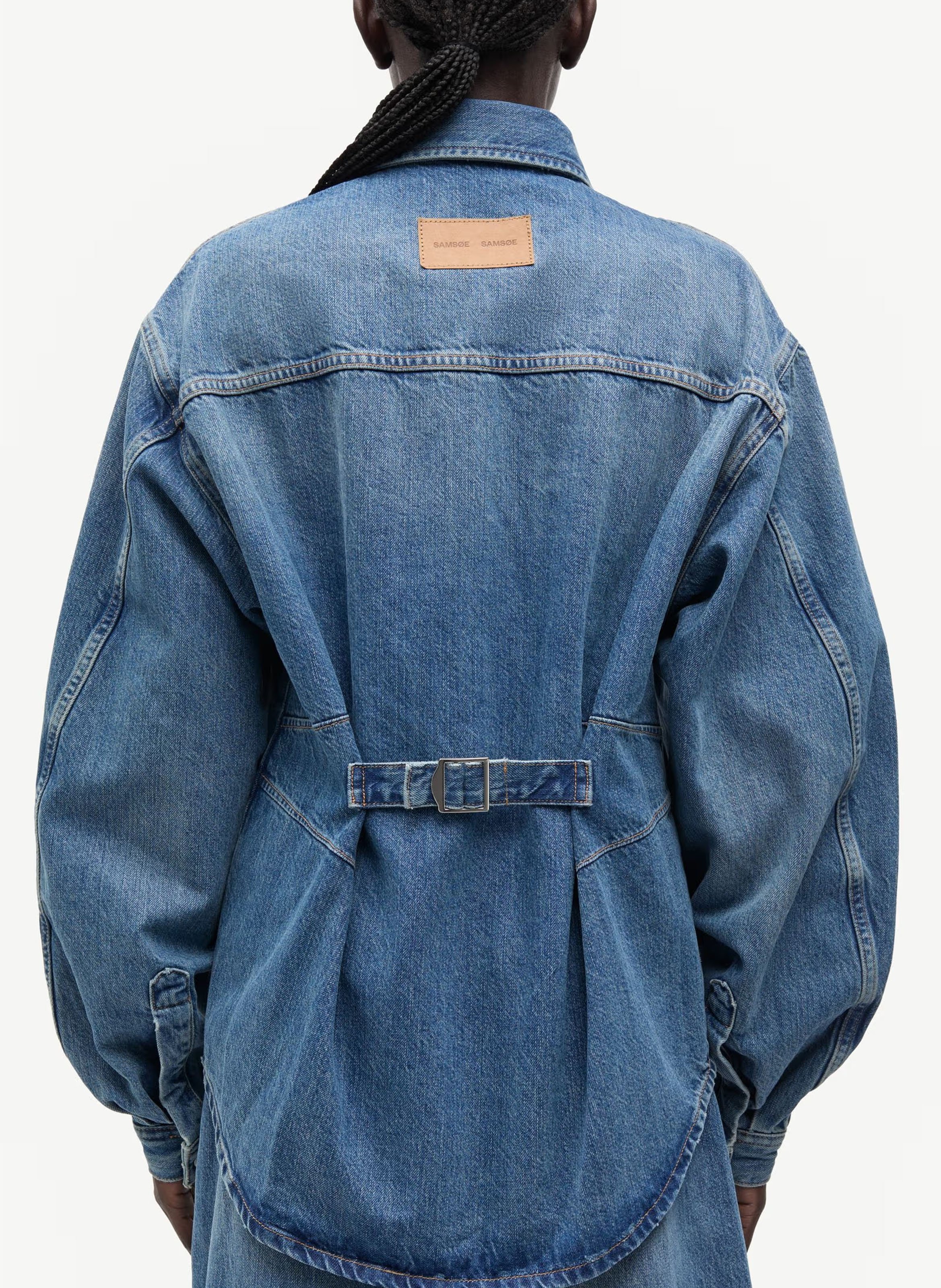 Chemise en jean oversize col classique en coton SAMSOE SAMSOE Bleu