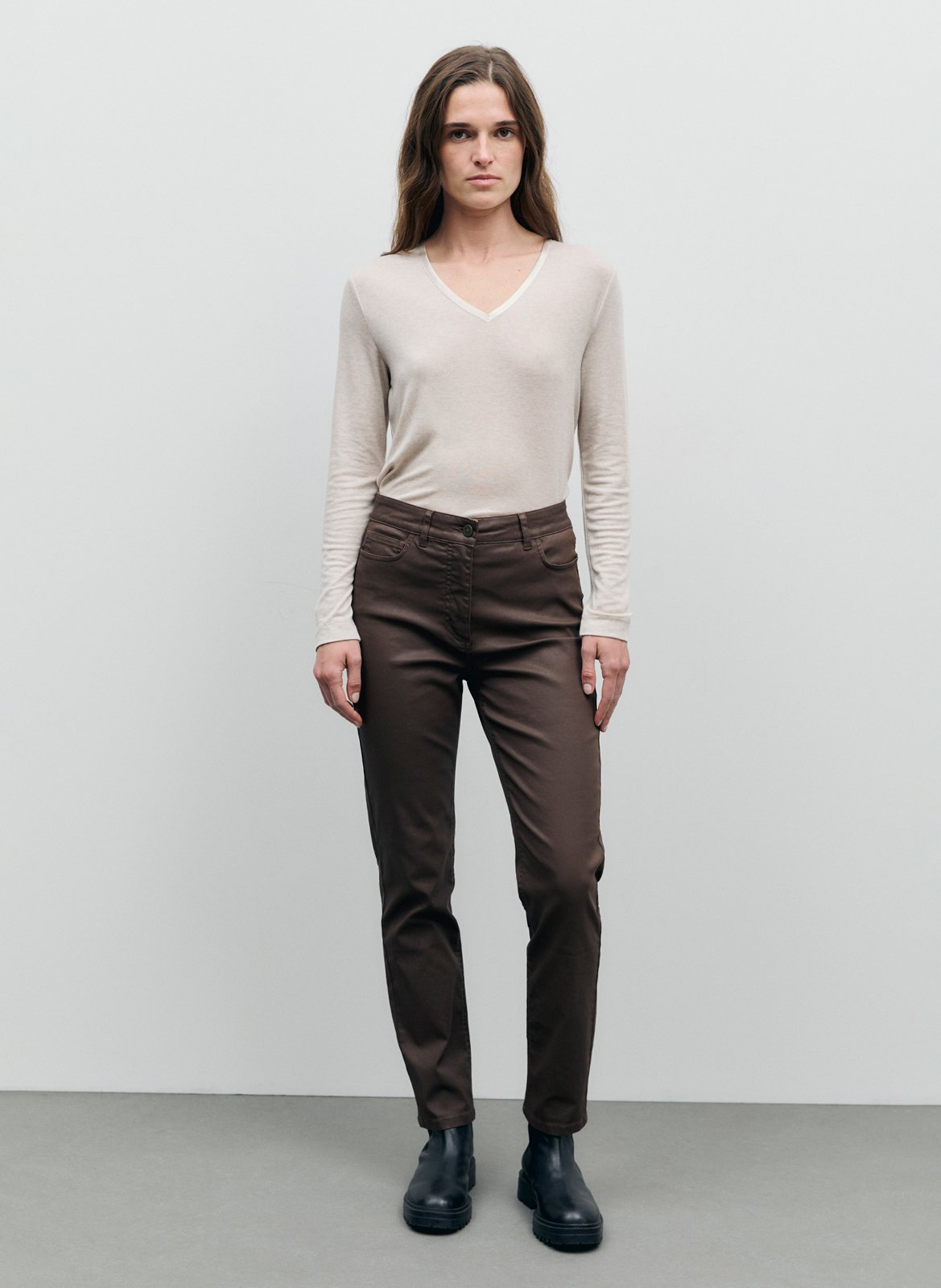 Beschichtete Slimfit-Jeans aus Baumwoll-Mix GERARD DAREL Braun