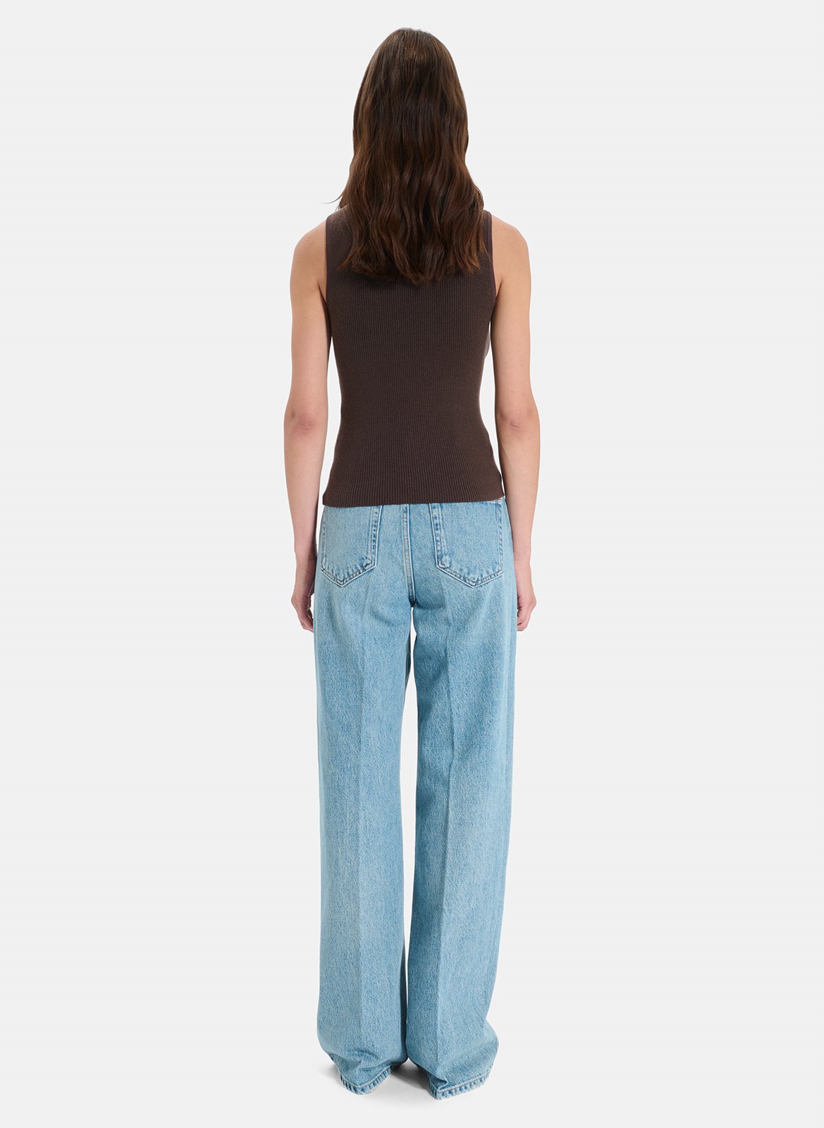 Plain sleeveless turtleneck sweater ZAPA Brown