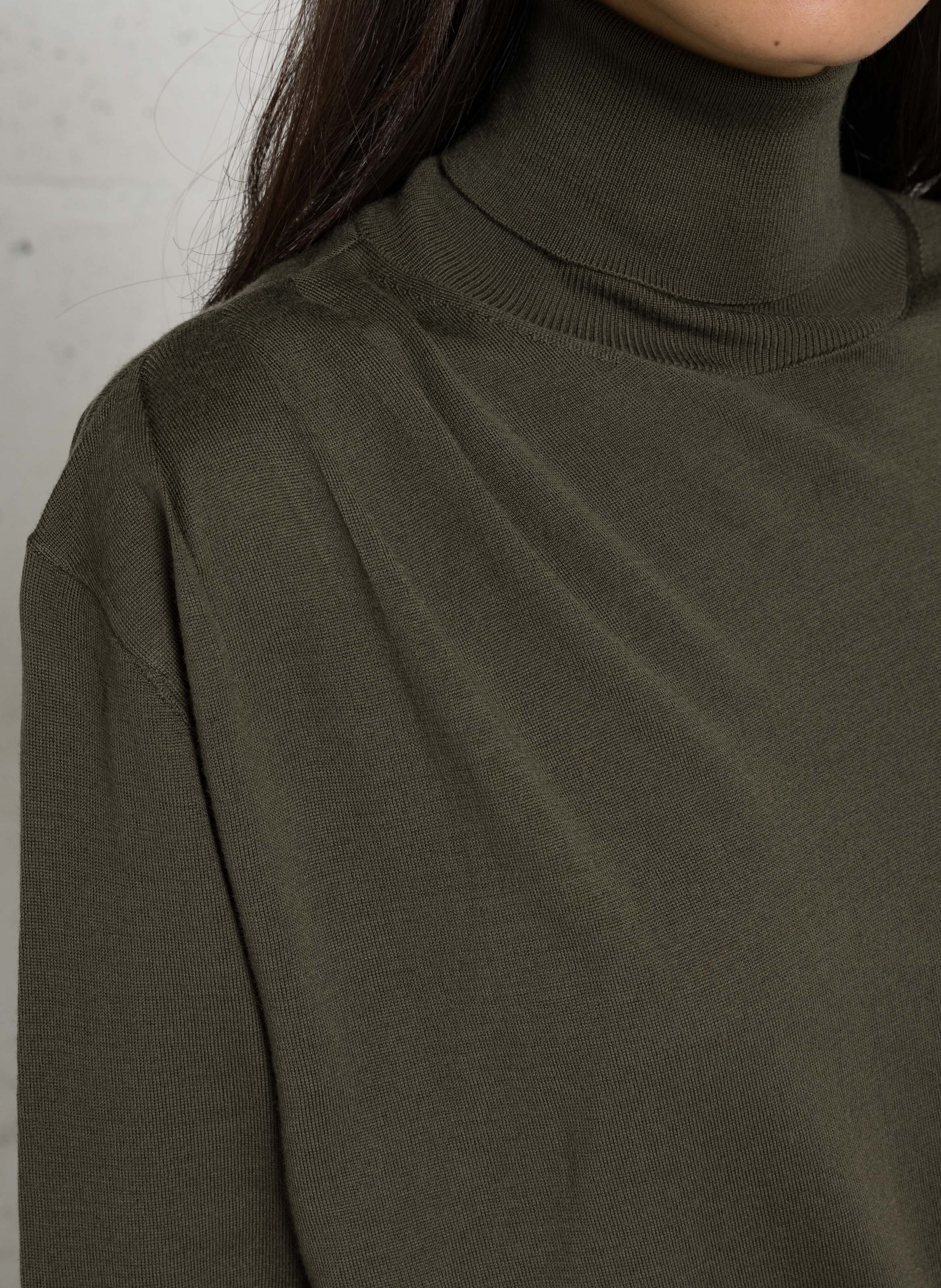 Wool turtleneck sweater | Khaki IKKS Women