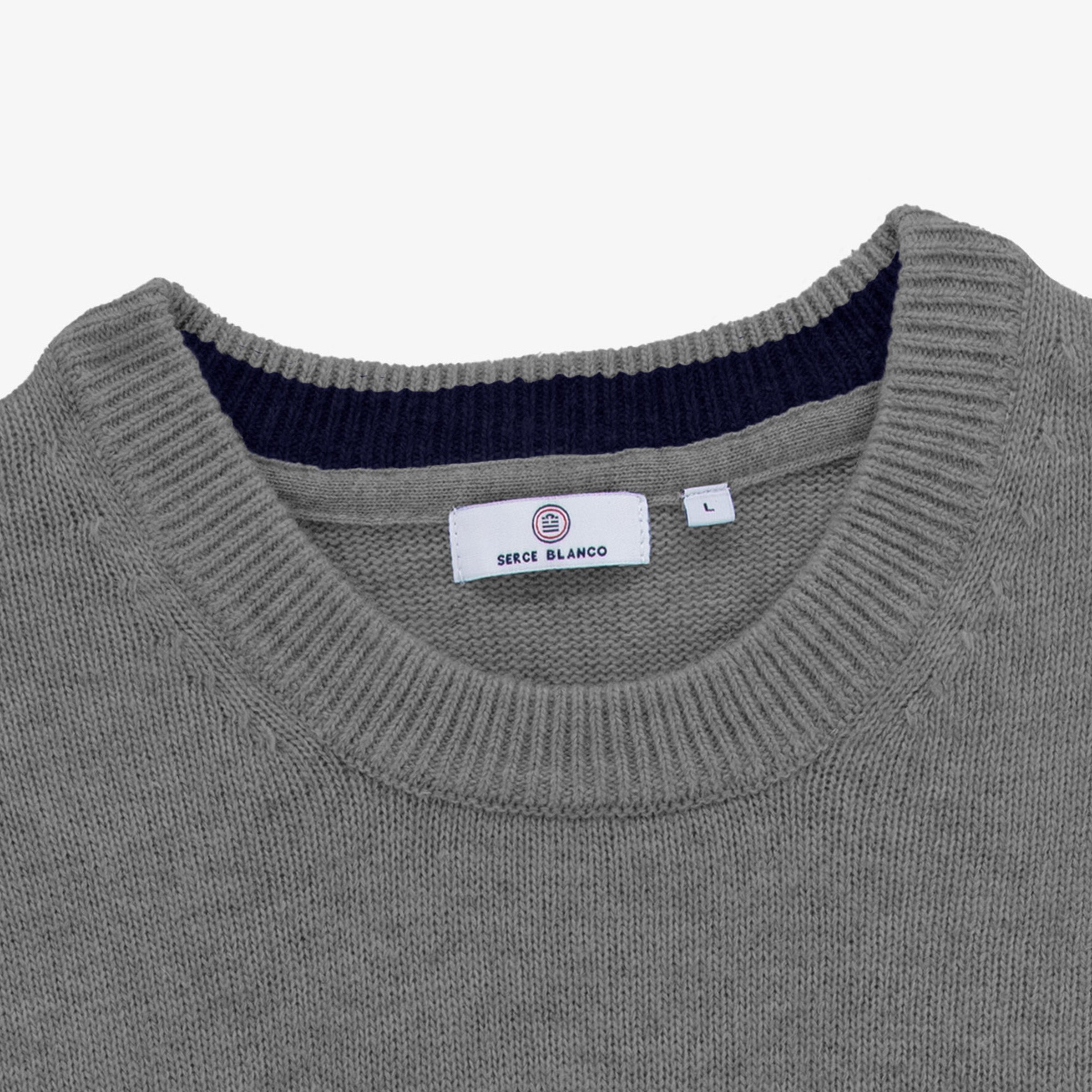 Round-neck wool-blend sweater SERGE BLANCO Grey