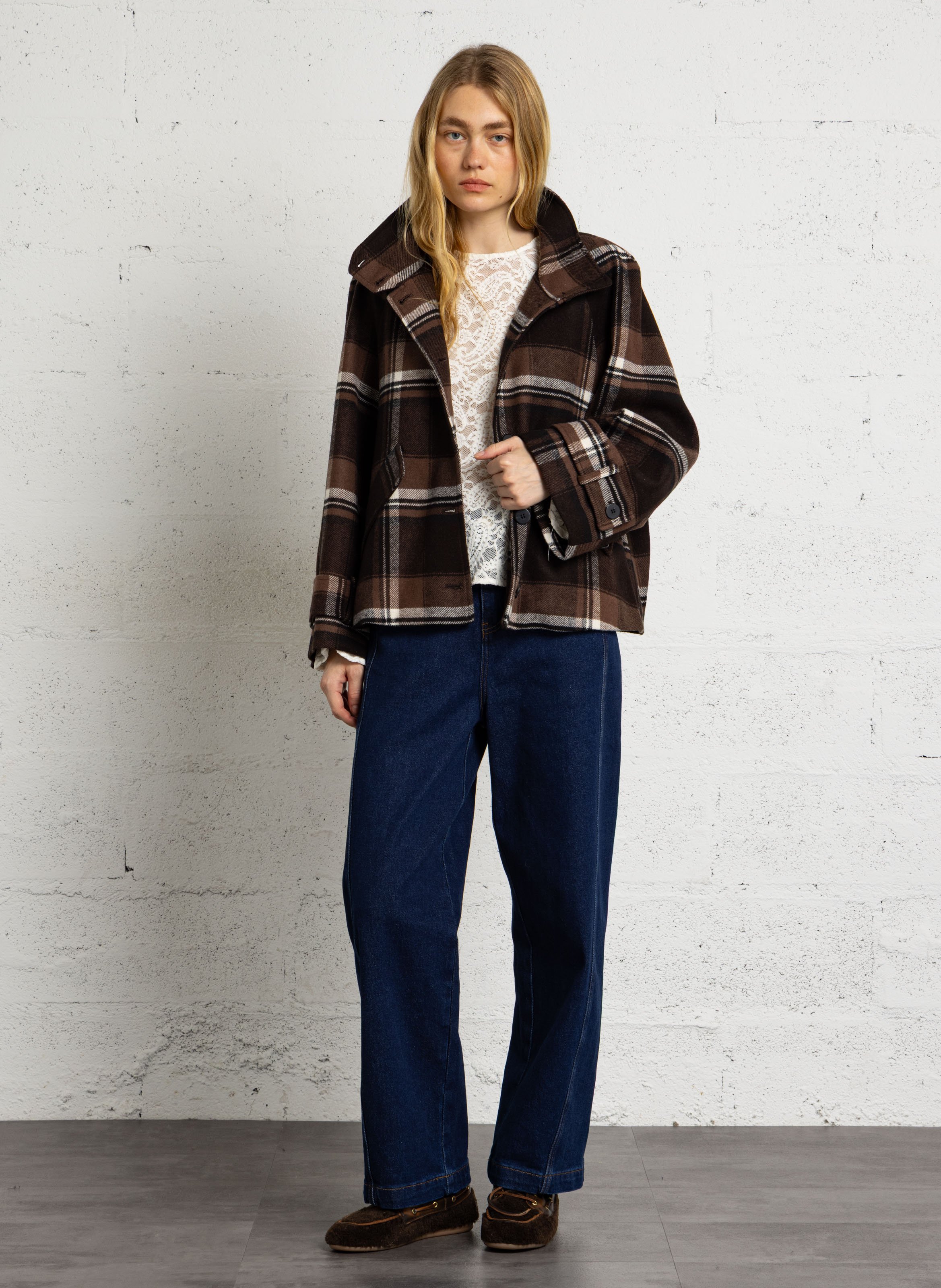 Manteau ample col montant PLEASE Noir