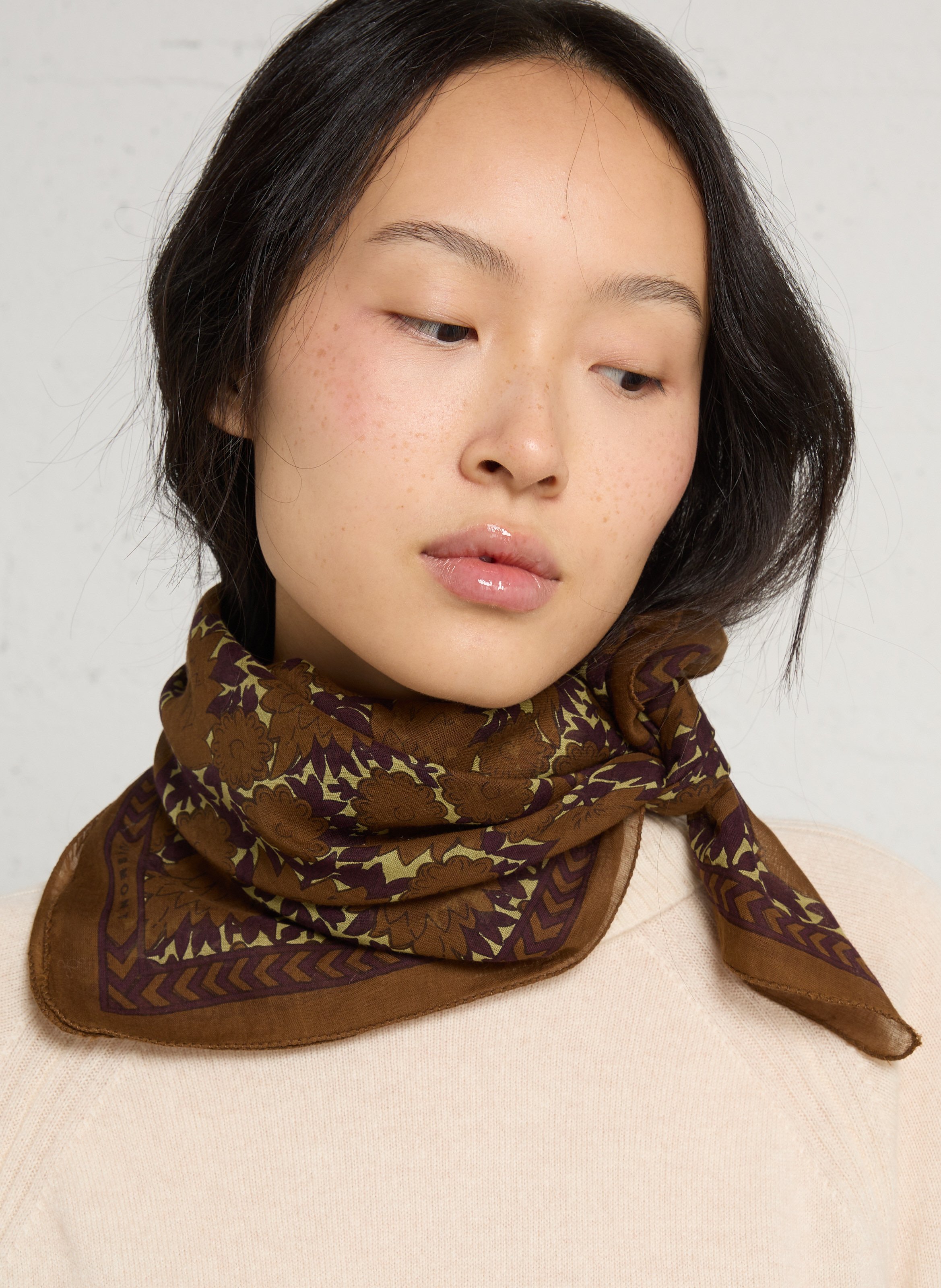 Printed cotton square scarf MOISMONT