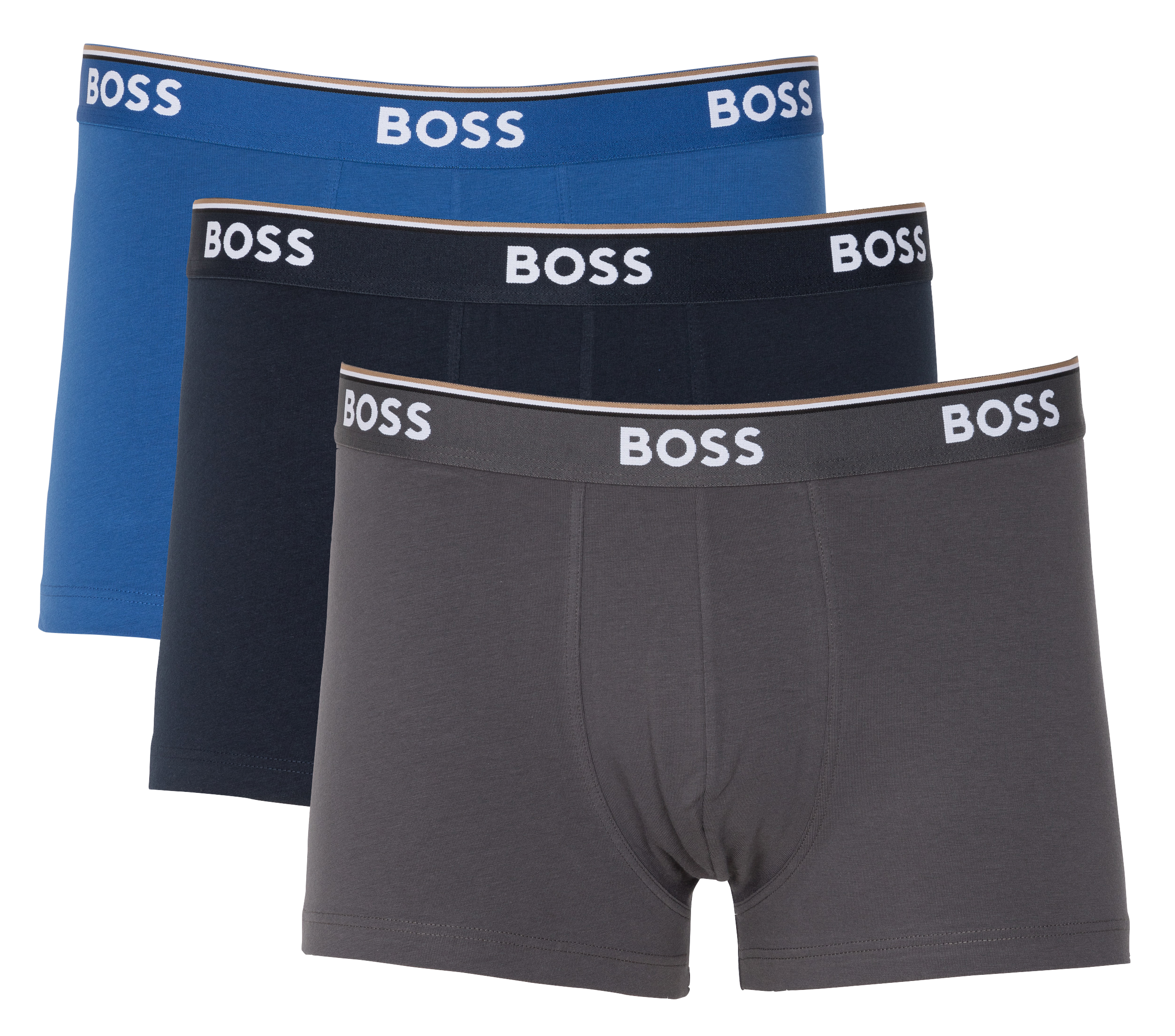 Pack of three cotton-blend boxers  Bleu vif