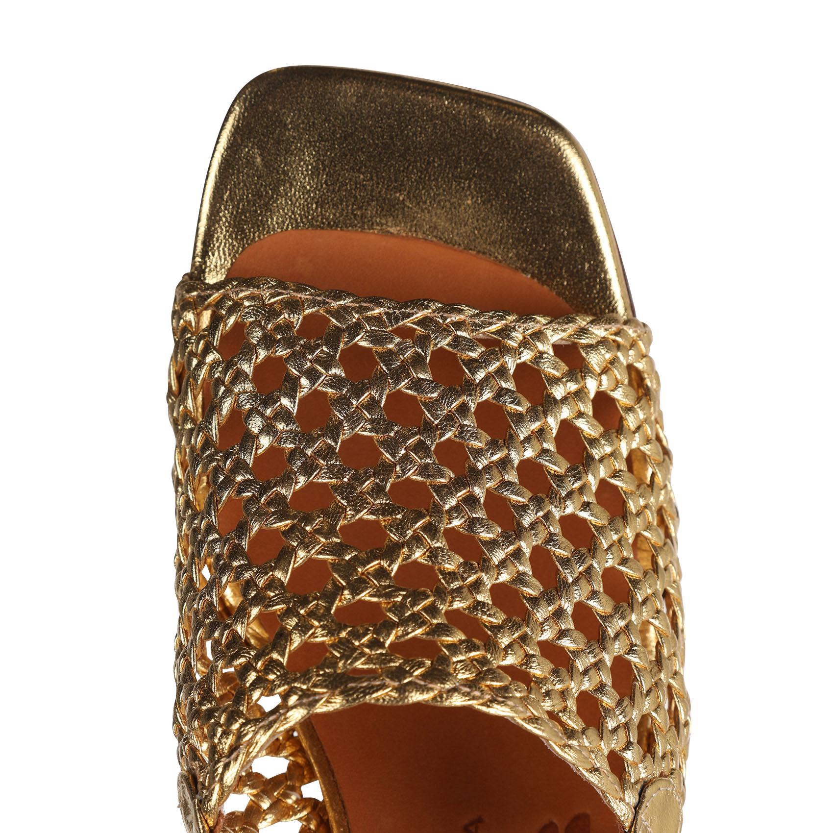 Glanzende, leren sandalen met hak CHIE MIHARA Goudkleurig