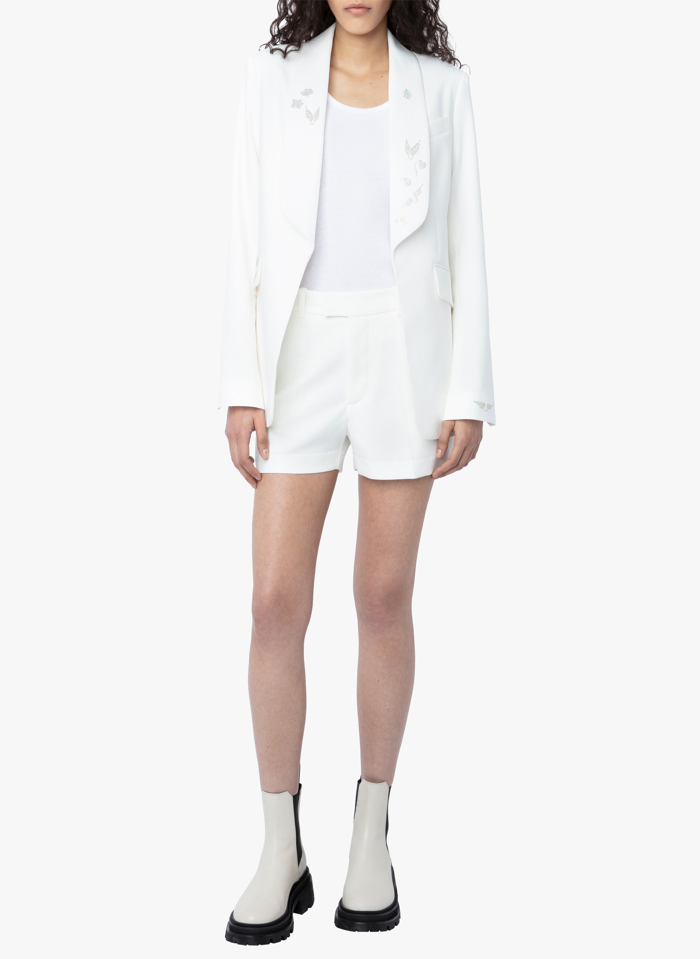 Blazer col châle à strass  ZADIG&VOLTAIRE Blanc