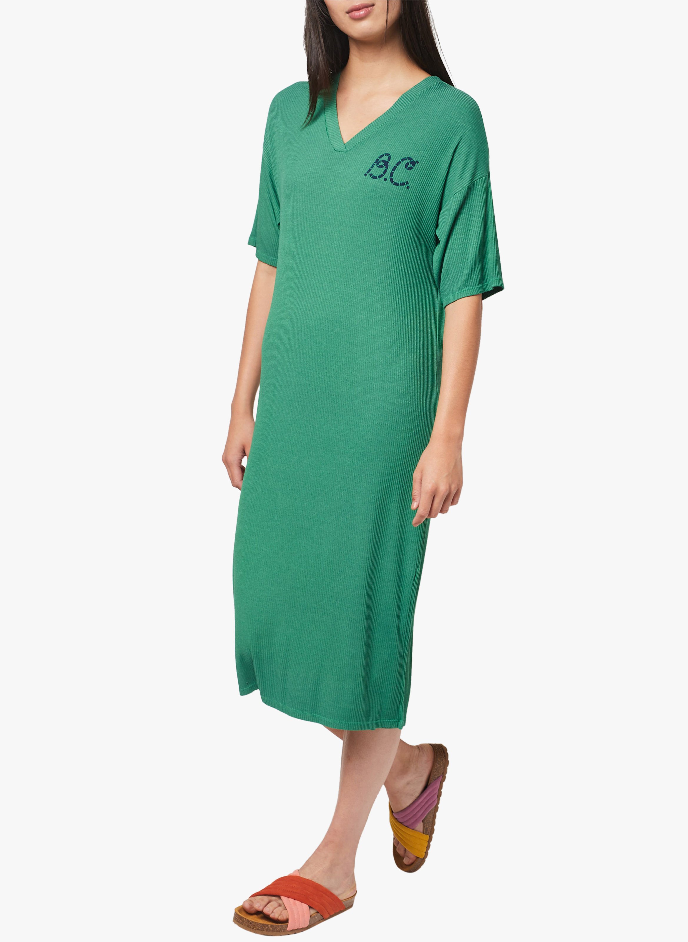 Halflange jurk van gemengde viscose BOBO CHOSES Groen