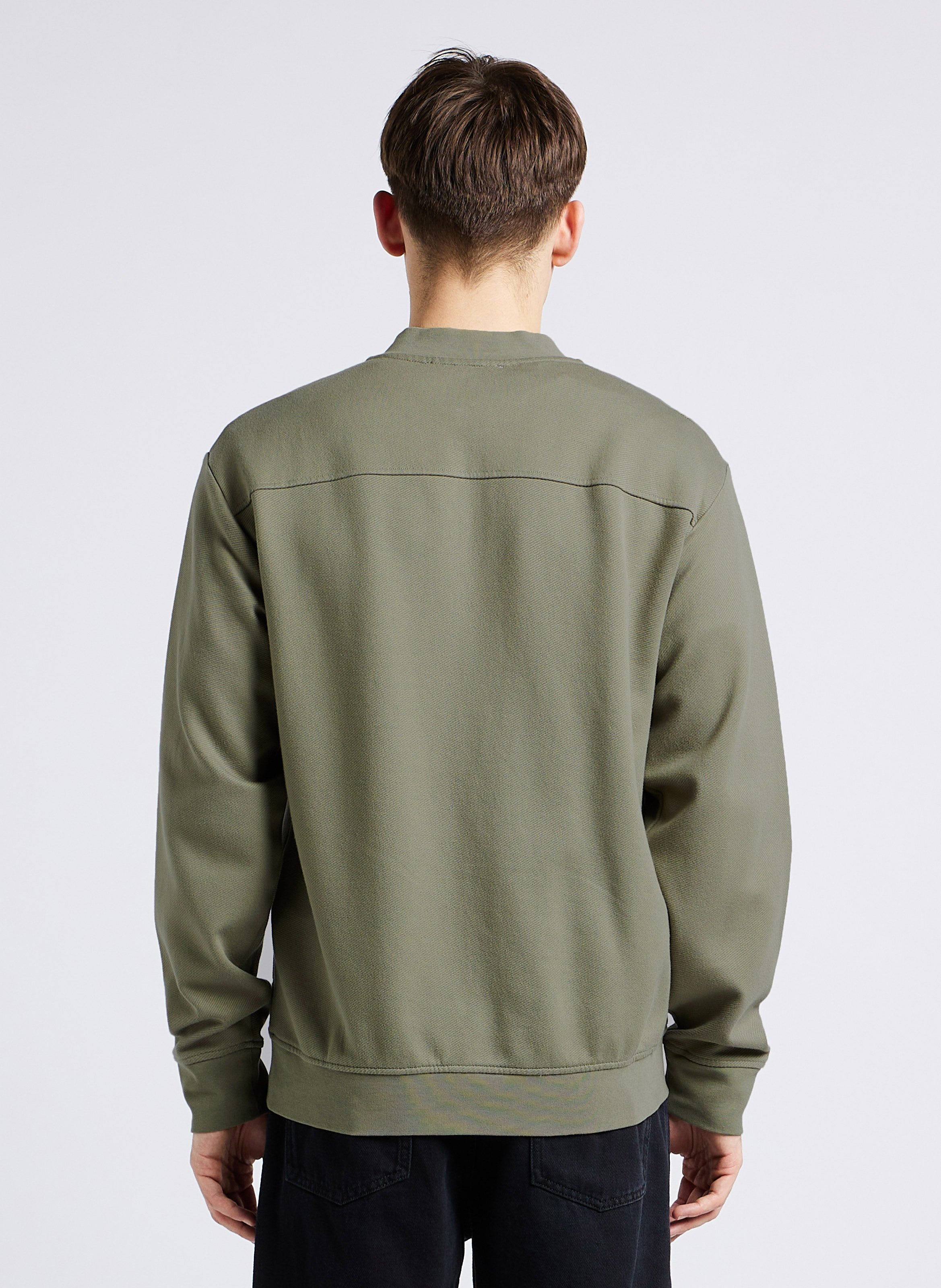 Gilet droit col teddy en coton bio mélangé SELECTED Gris