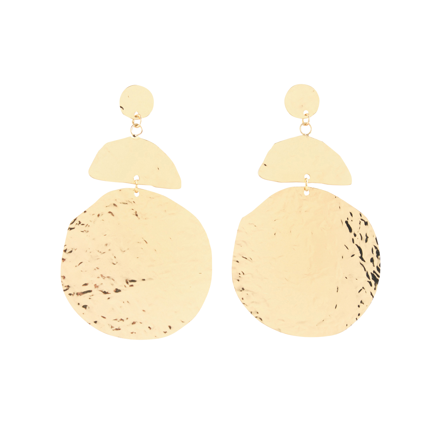 Hammered brass earrings LA FEE MARABOUTEE Yellow