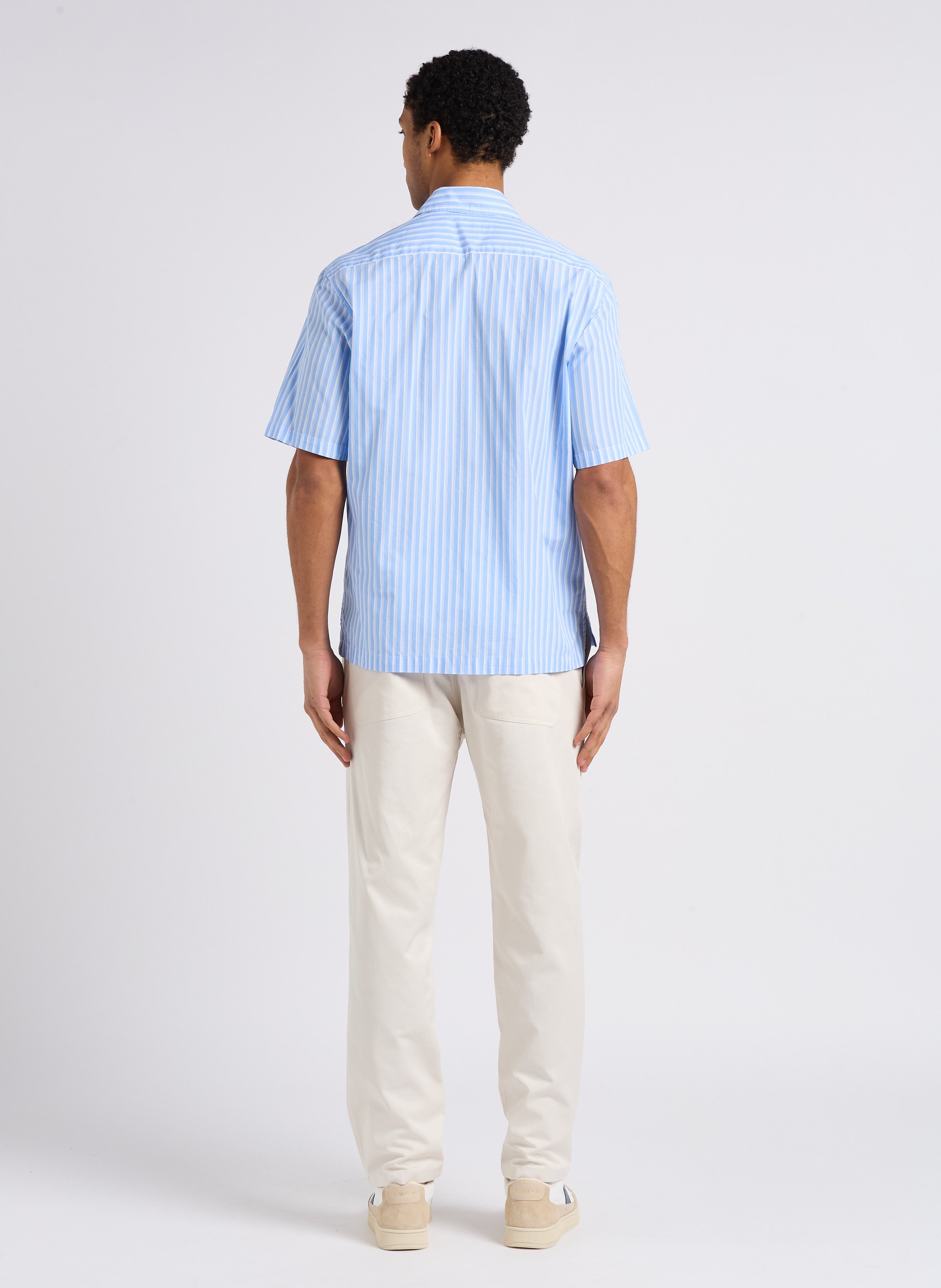 Straight-leg organic cotton-blend pants SAMSOE SAMSOE White