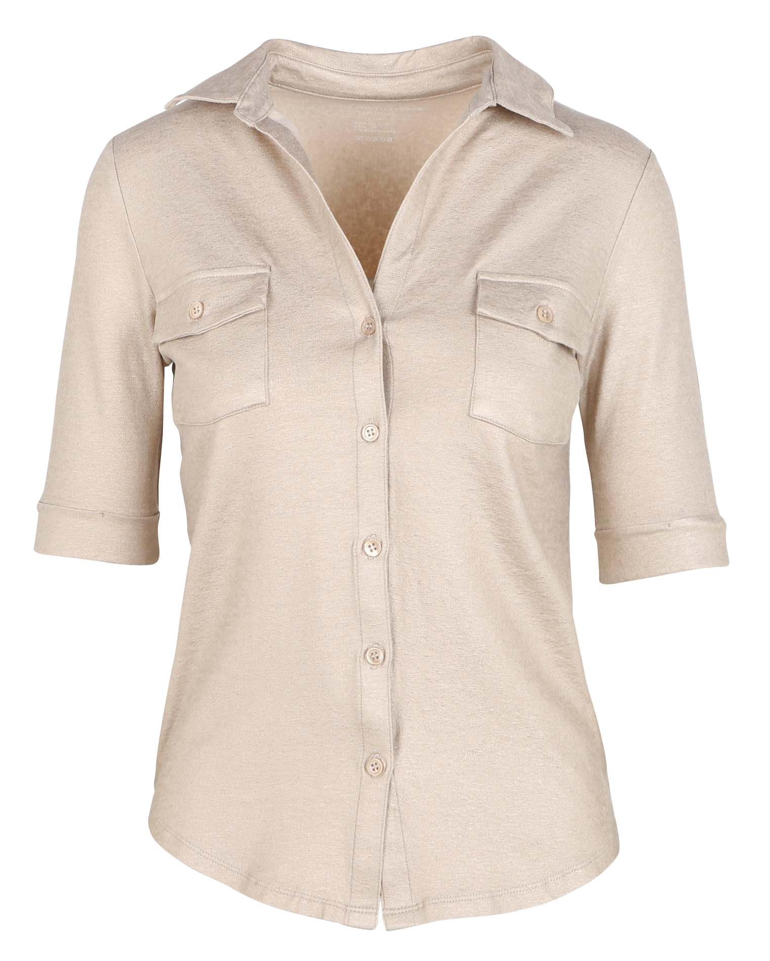 Straight shirt with 3/4 sleeves MAJESTIC FILATURES Beige