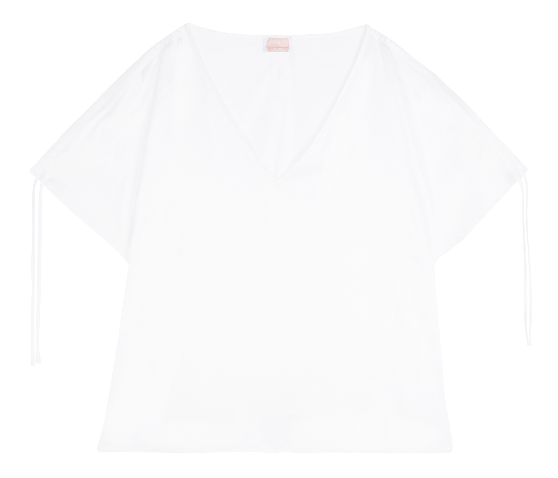 Straight flowing and textured transparent T-shirt White