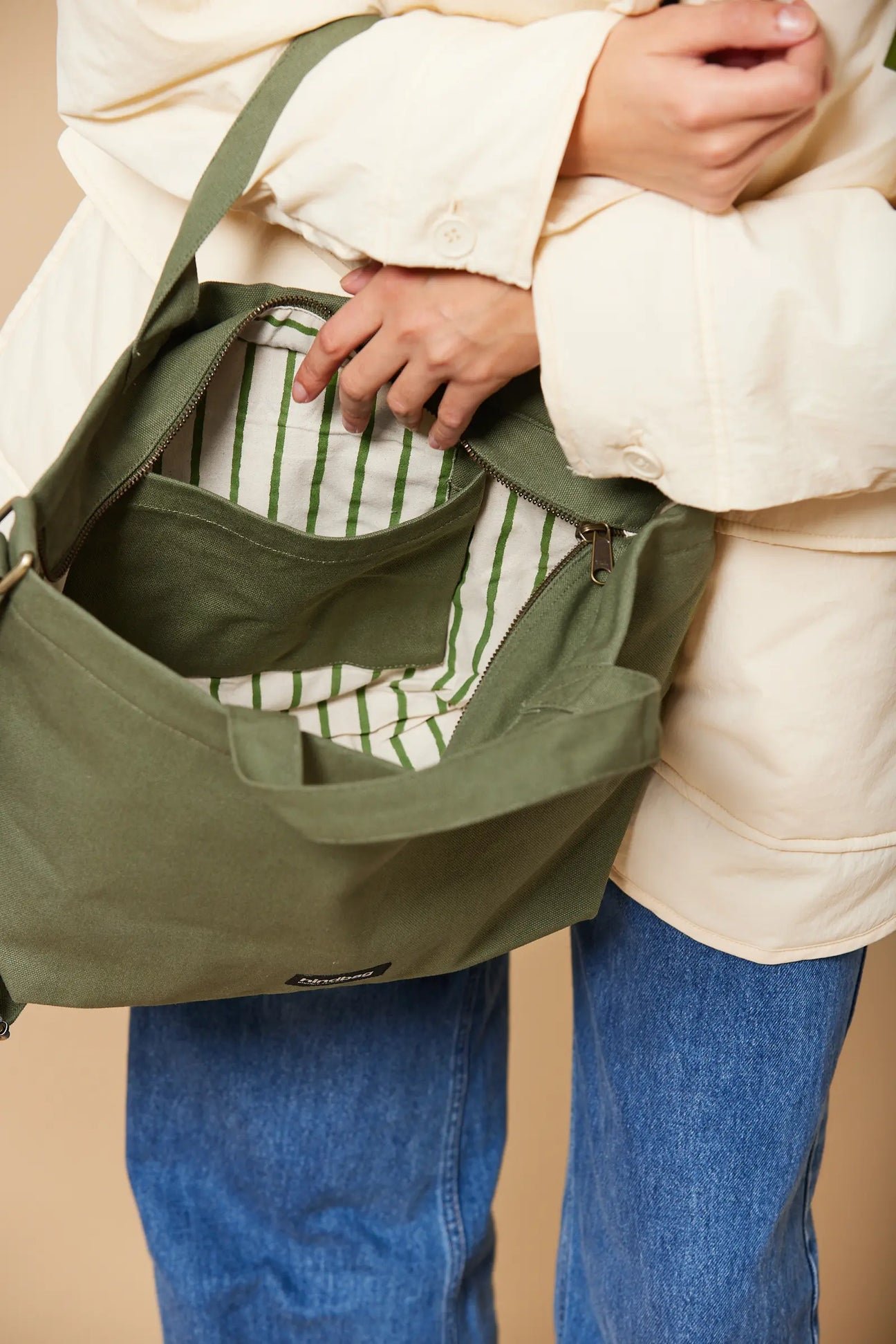 Cotton tote bag Khaki