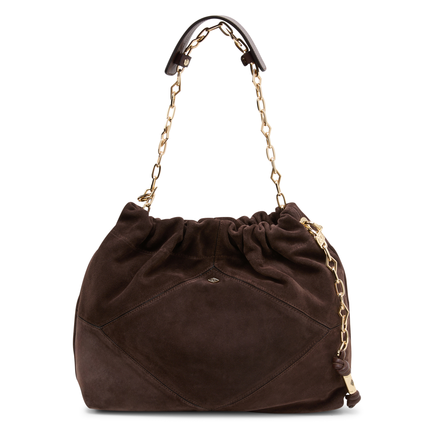 Schoudertas tote van suède leer BA&SH Bruin