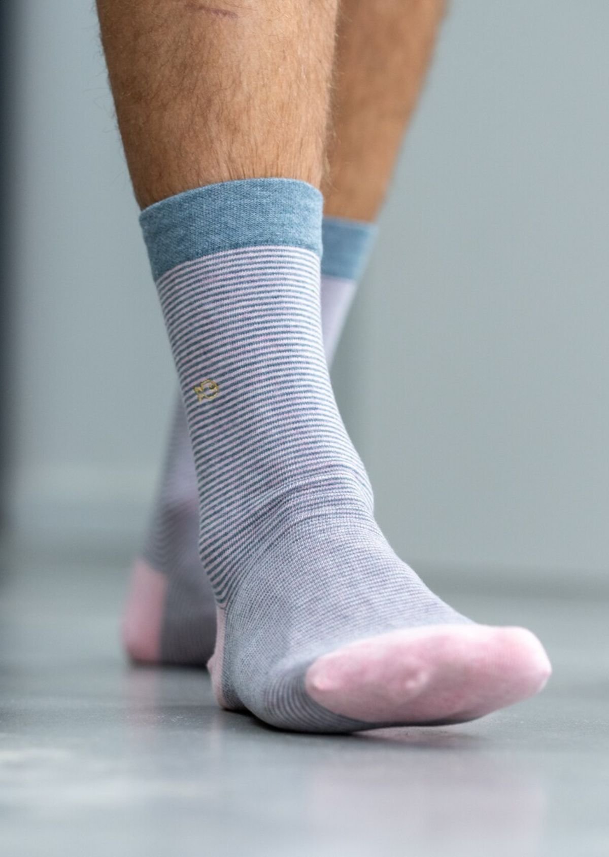 Striped combed cotton socks BILLYBELT Pink