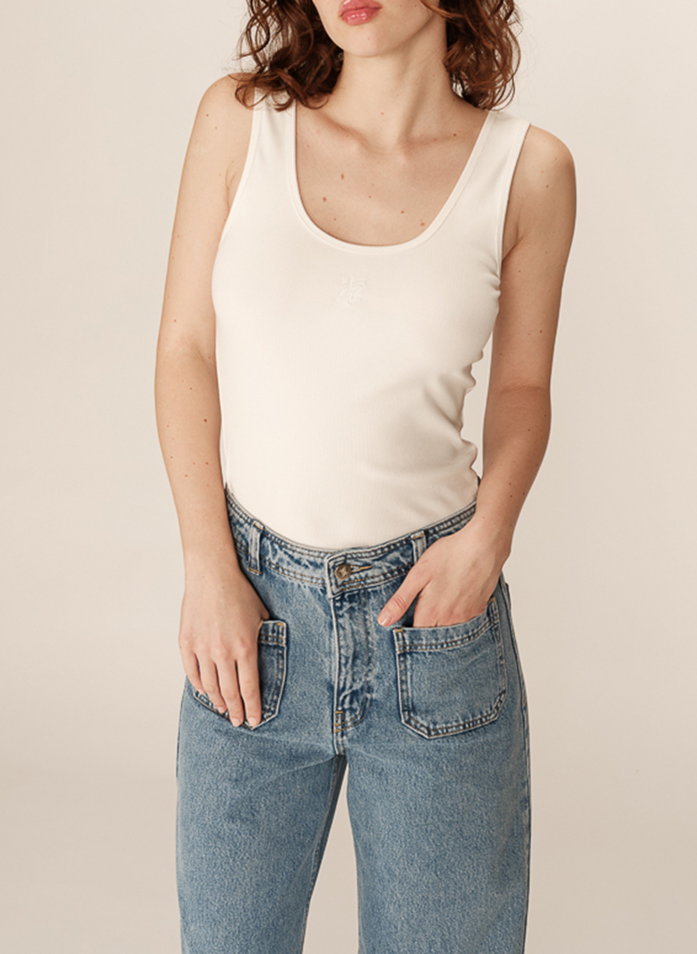 Straight leg wide leg jeans GRACE ET MILA Blue