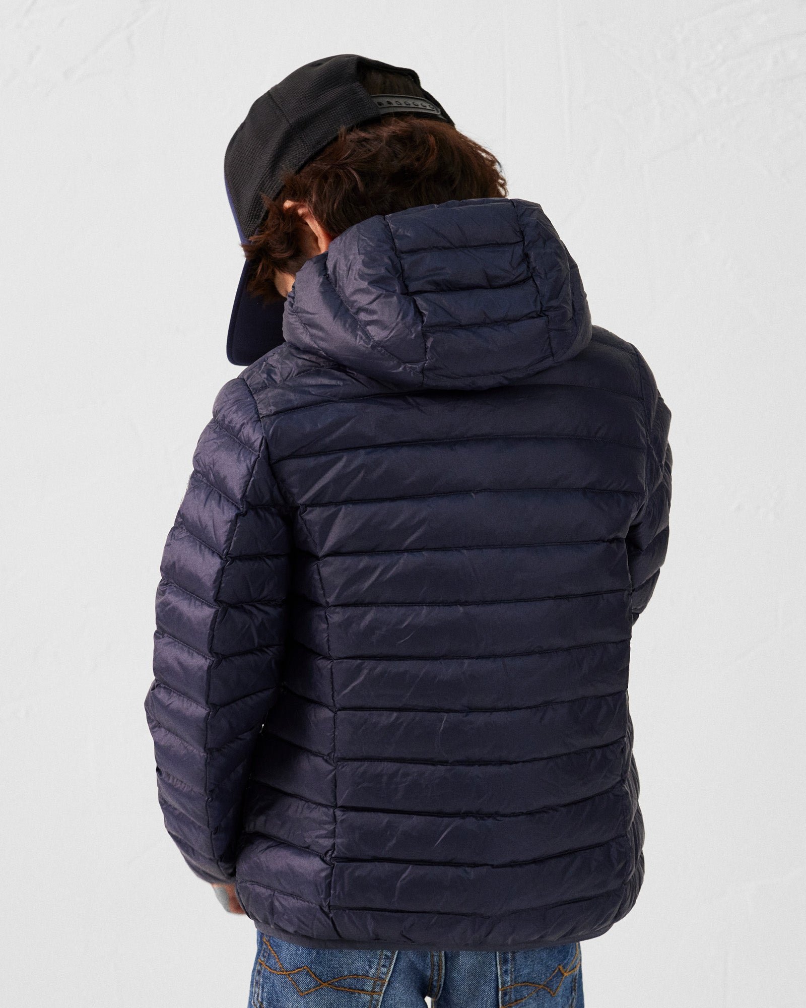 Hugo lightweight hooded child's puffer coat JOTT Blue