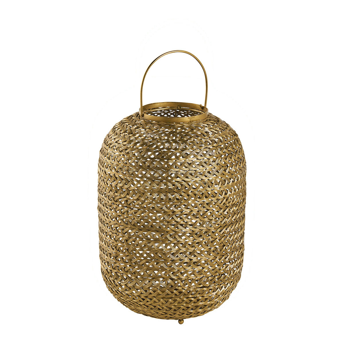 Woven metal lantern BLANC D'IVOIRE Golden