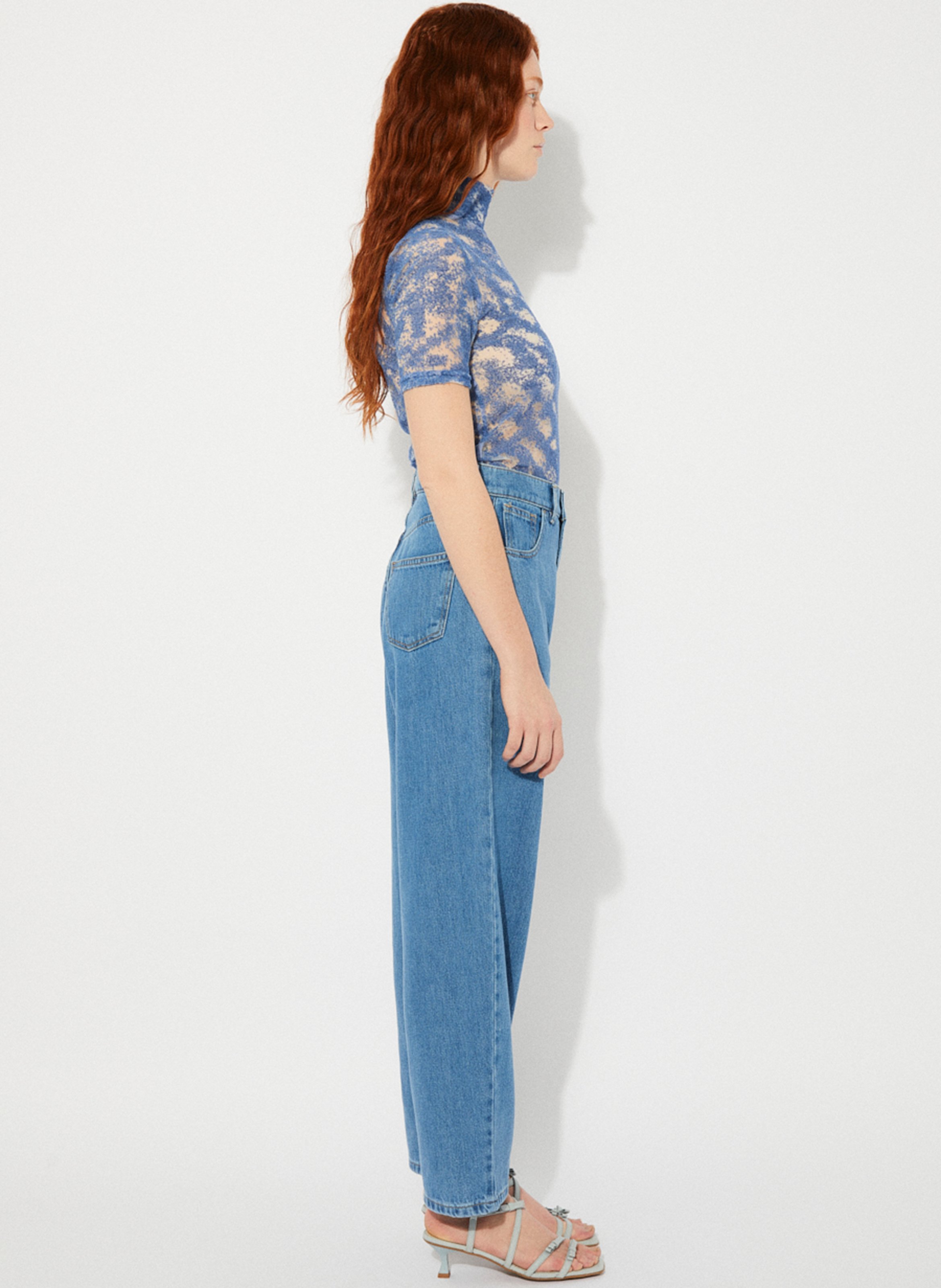 Top ajusté en coton mélangé RITA ROW Bleu