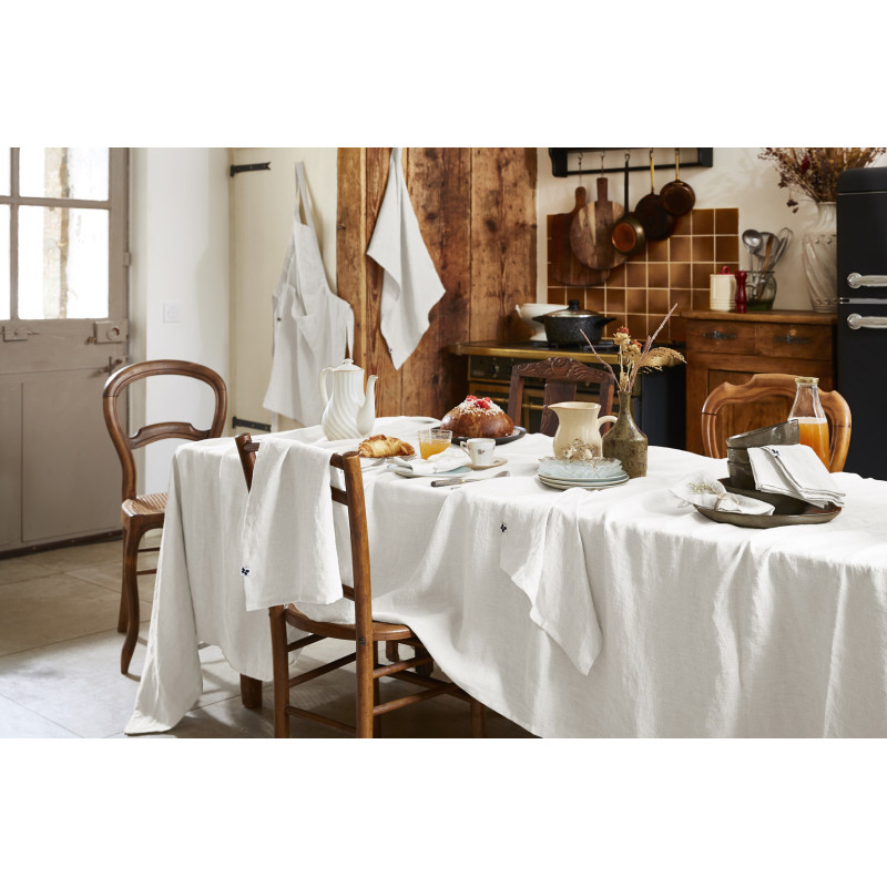 Chef apron in cotton gauze L'EFFET PAPILLON White