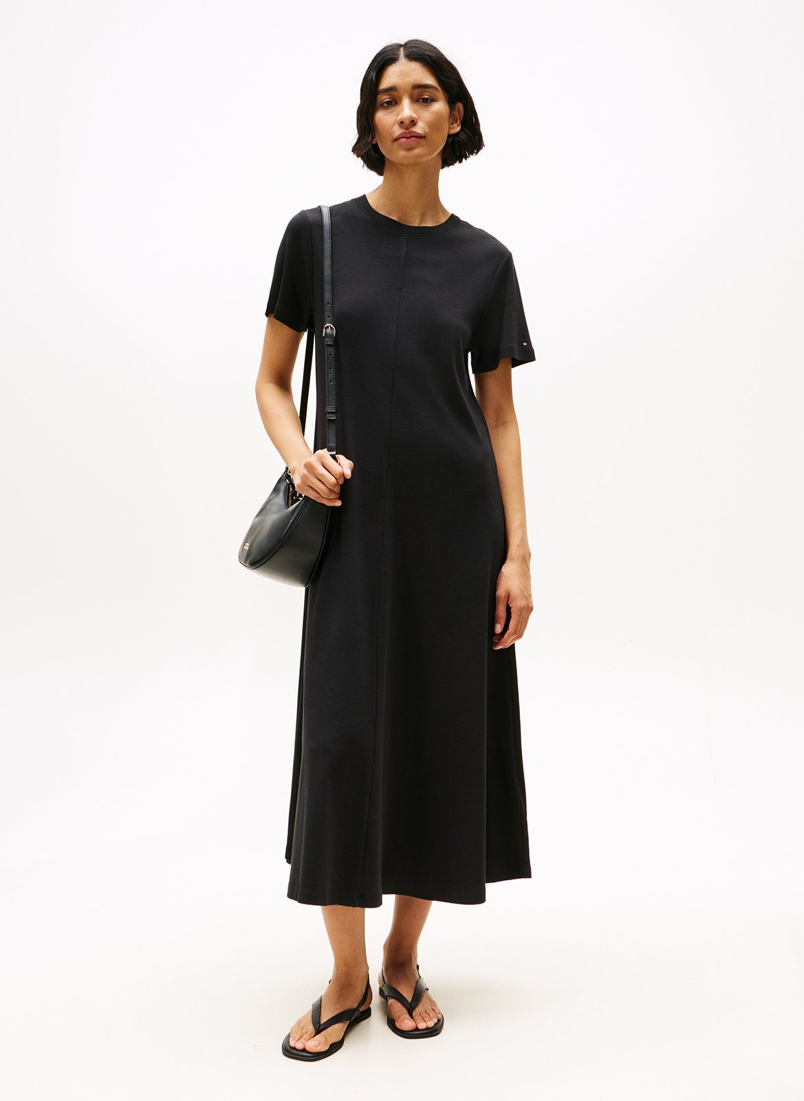 Long cotton dress TOMMY HILFIGER Black