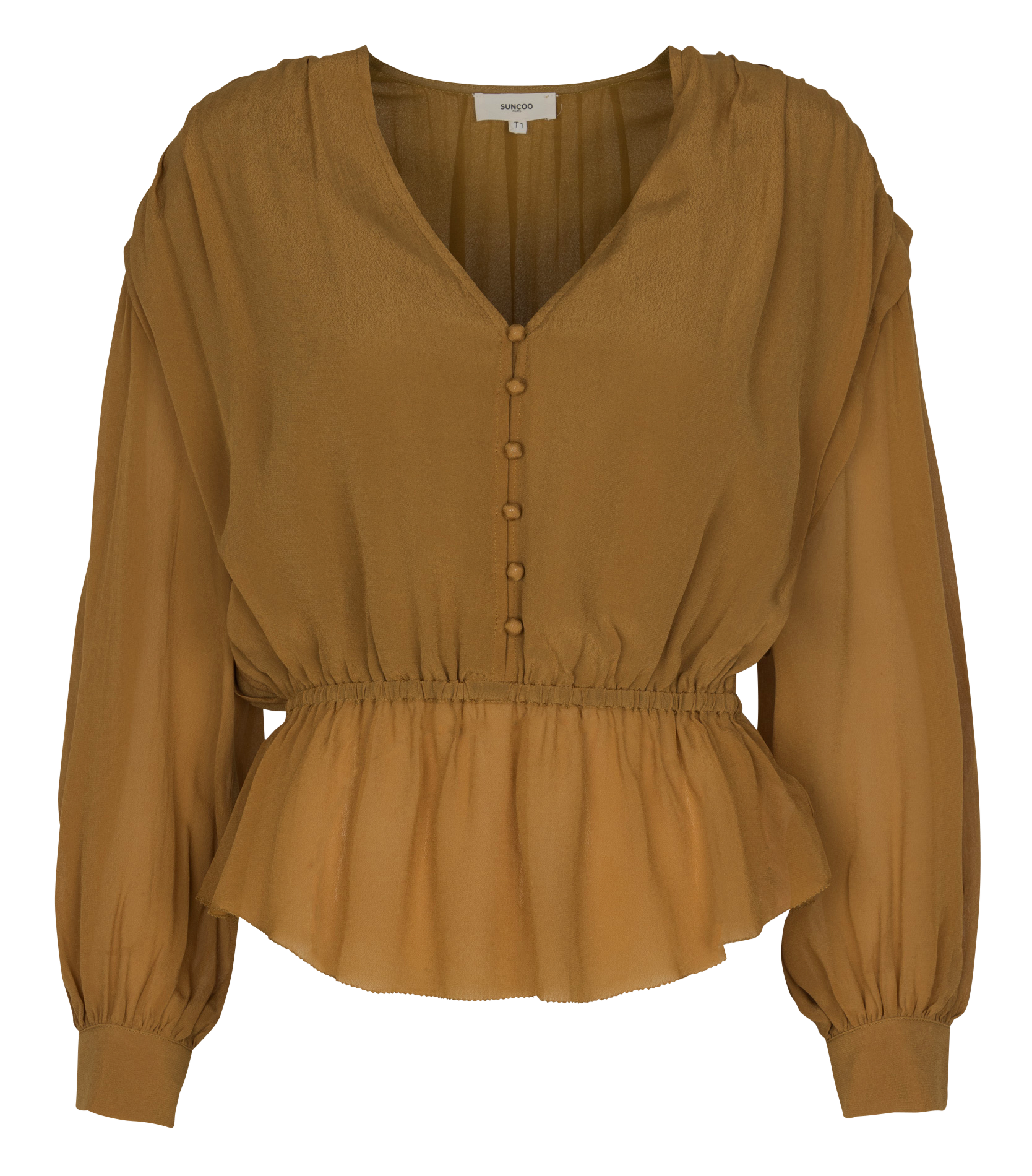 Blouse col v SUNCOO Kaki