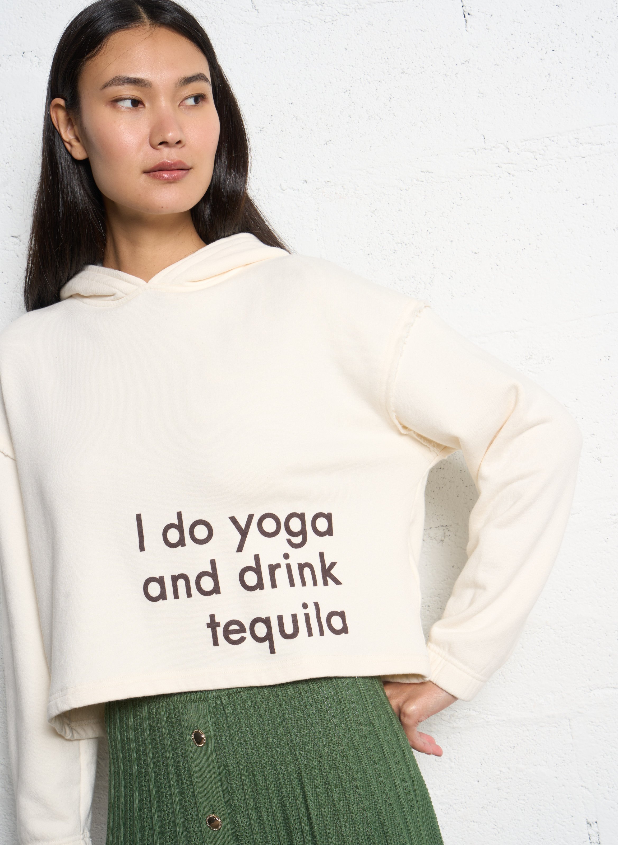 Sweat droit en coton mélangé BA&SH Beige