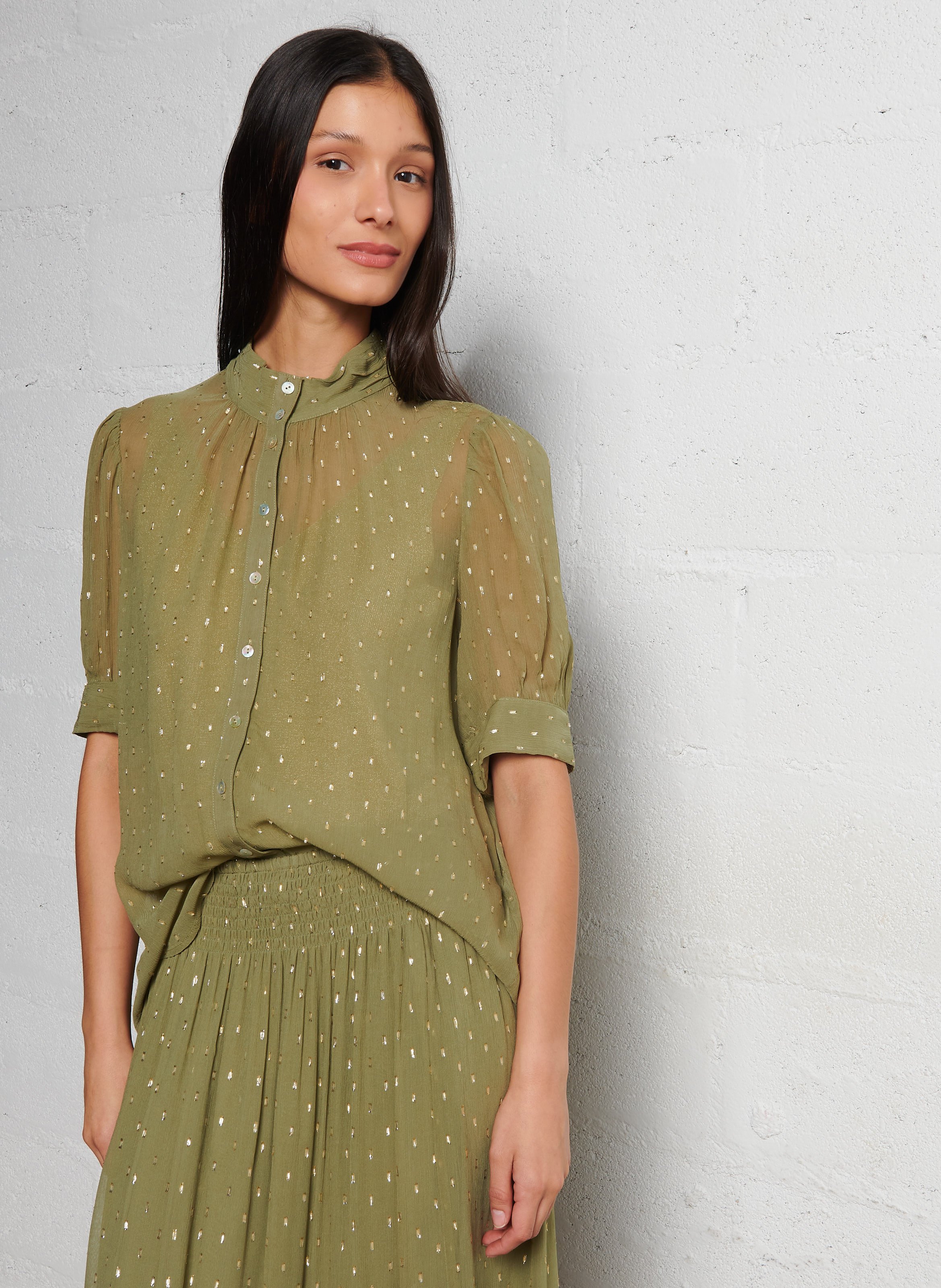 Blouse col rond  BA&SH Kaki