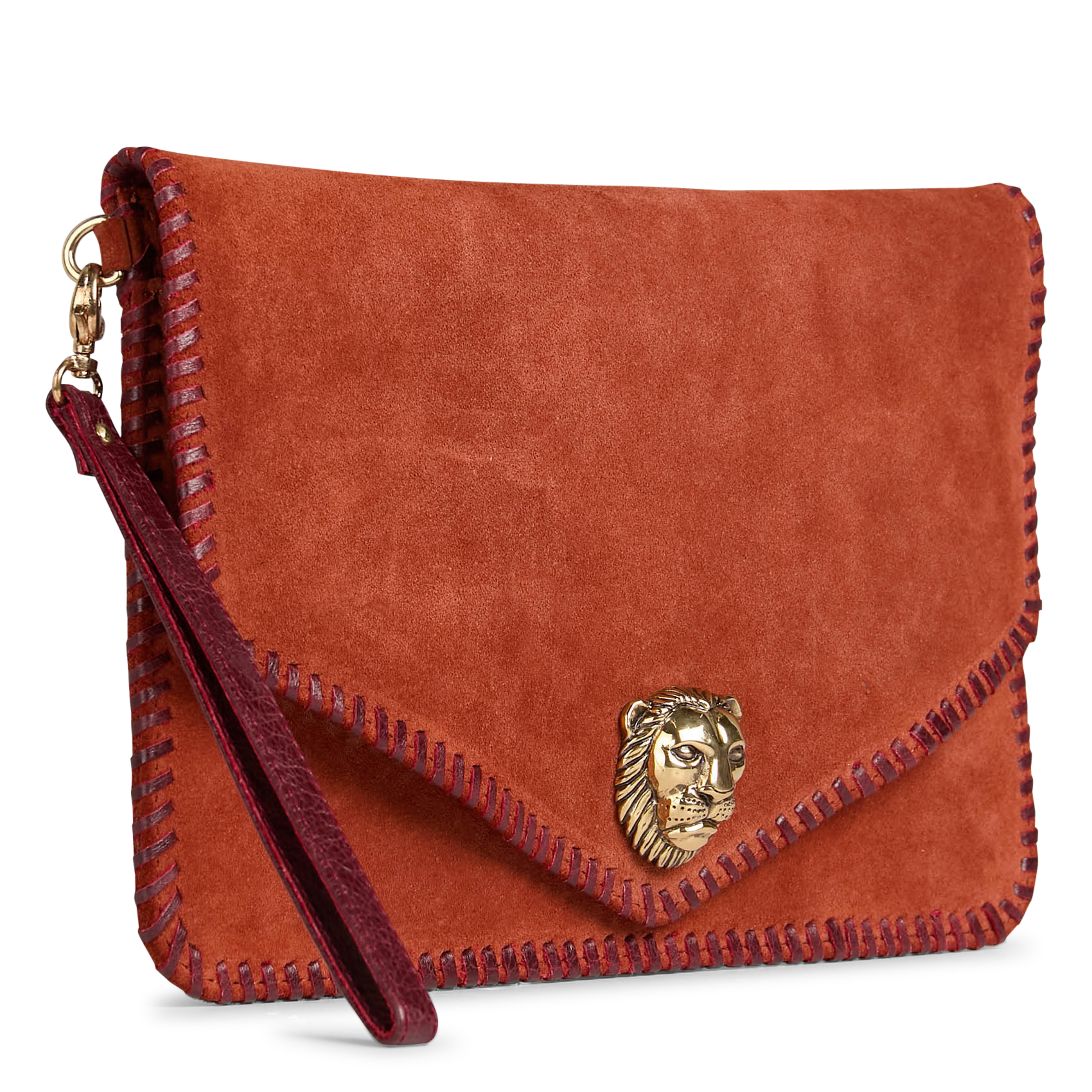 Pochette en cuir velours mélangé CLARIS VIROT Orange