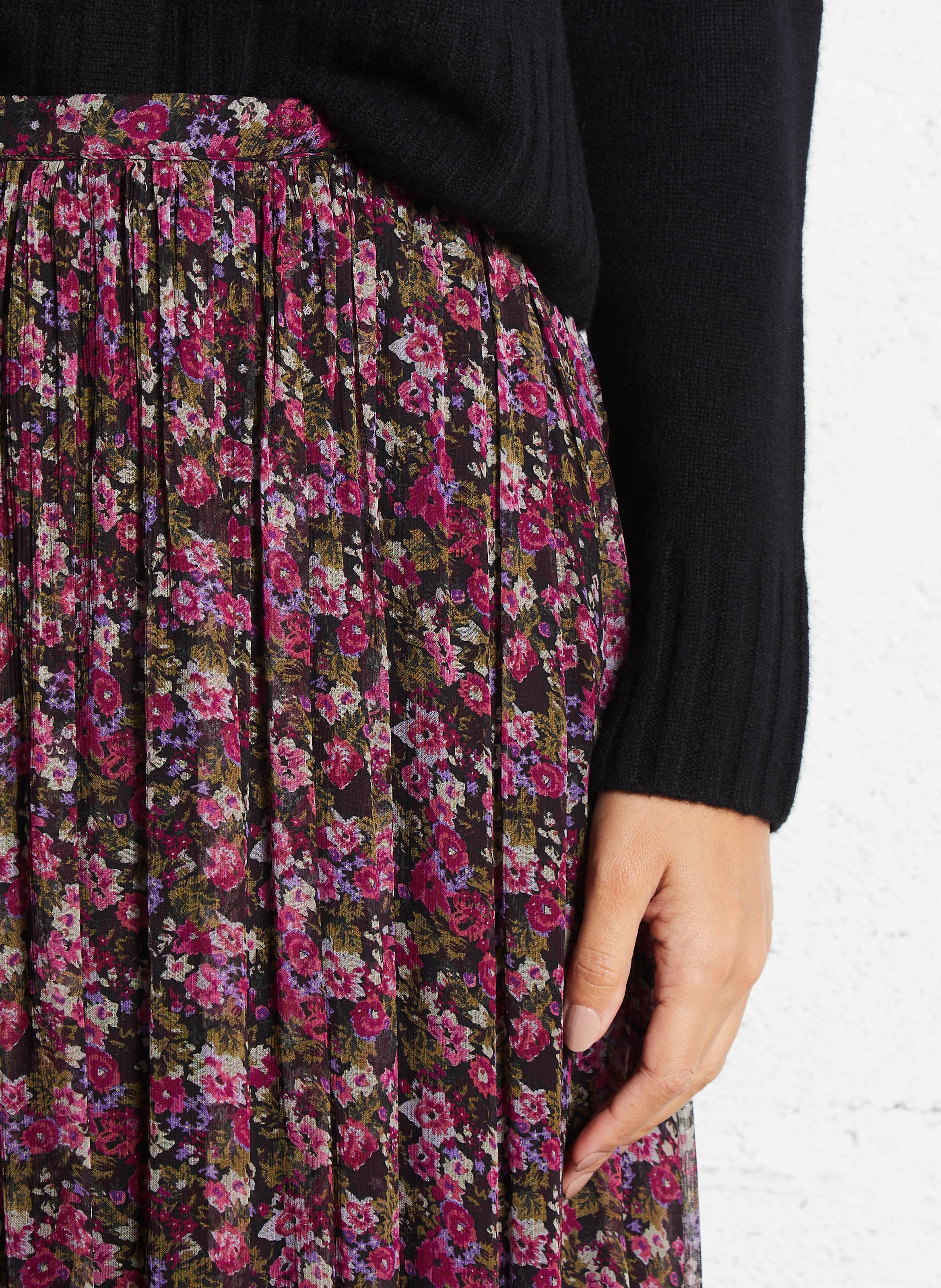 Long printed skirt DES PETITS HAUTS Purple