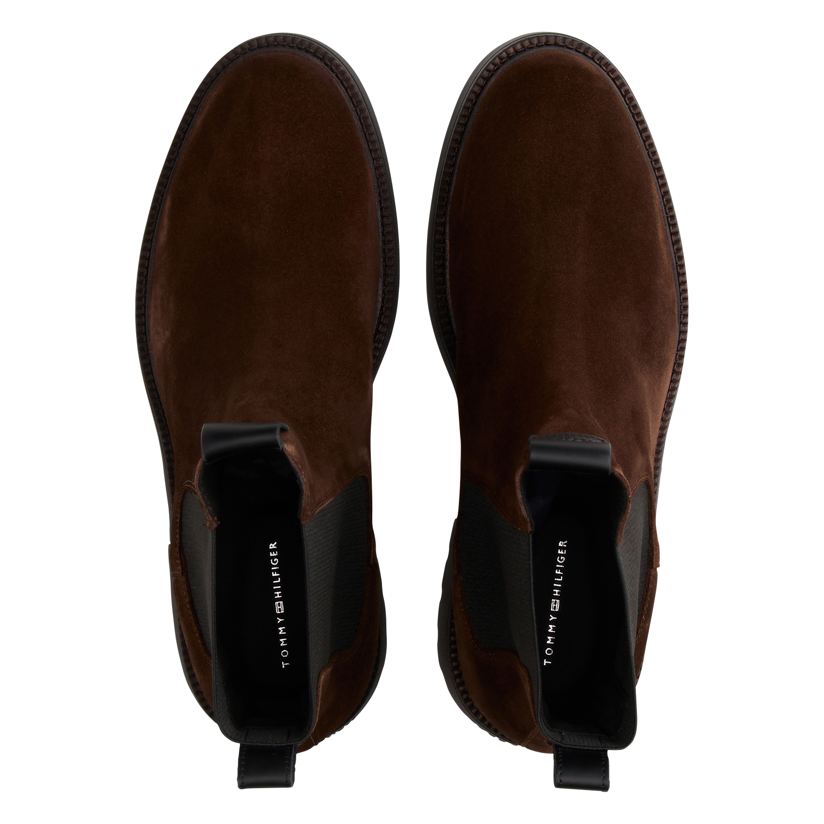 Solid color suede Chelsea ankle boots TOMMY HILFIGER Brown