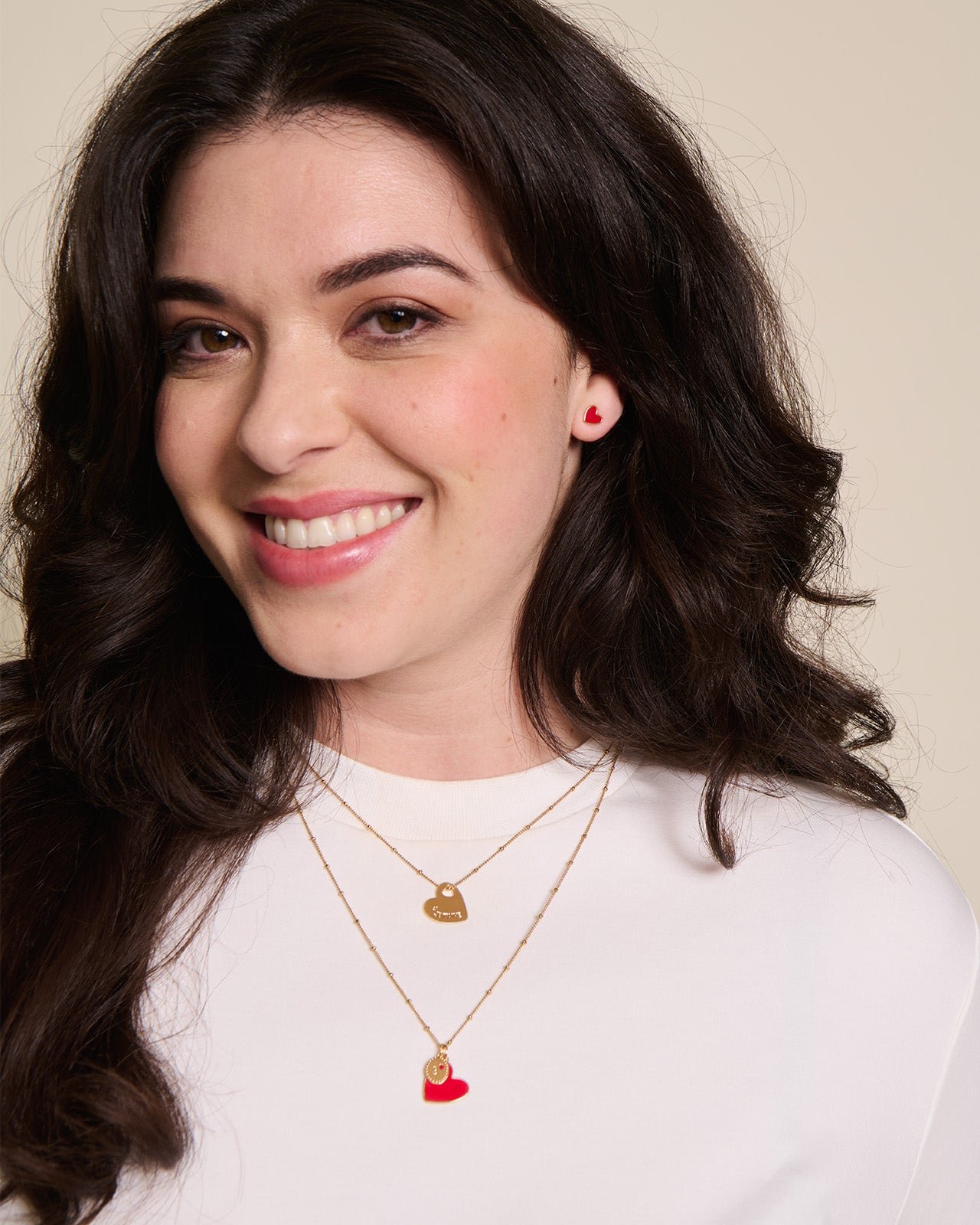 The large colorful heart medal in 24-carat fine gold EMOI EMOI Red