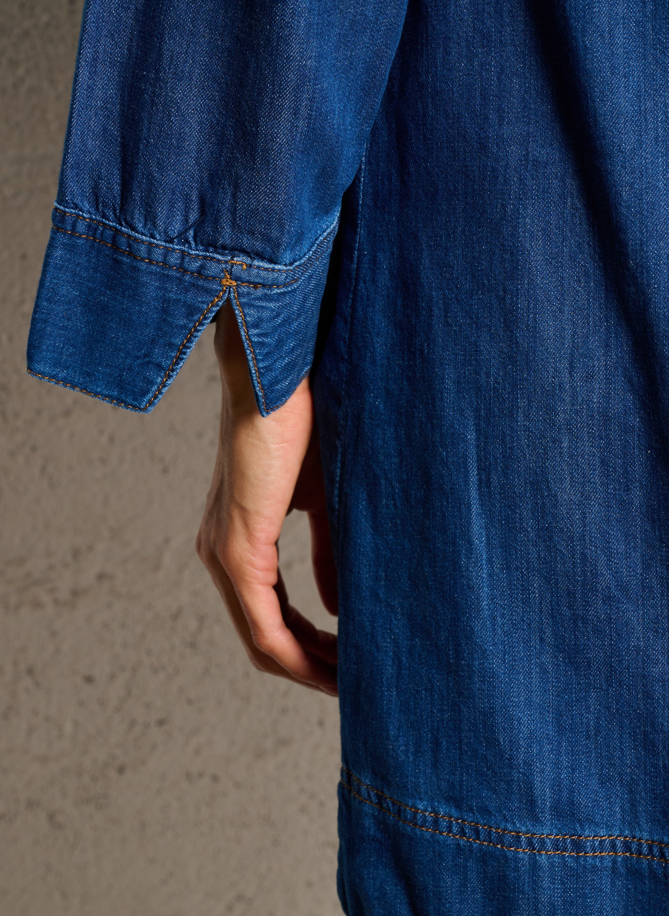 Robe courte évasée en coton SUD EXPRESS Bleu