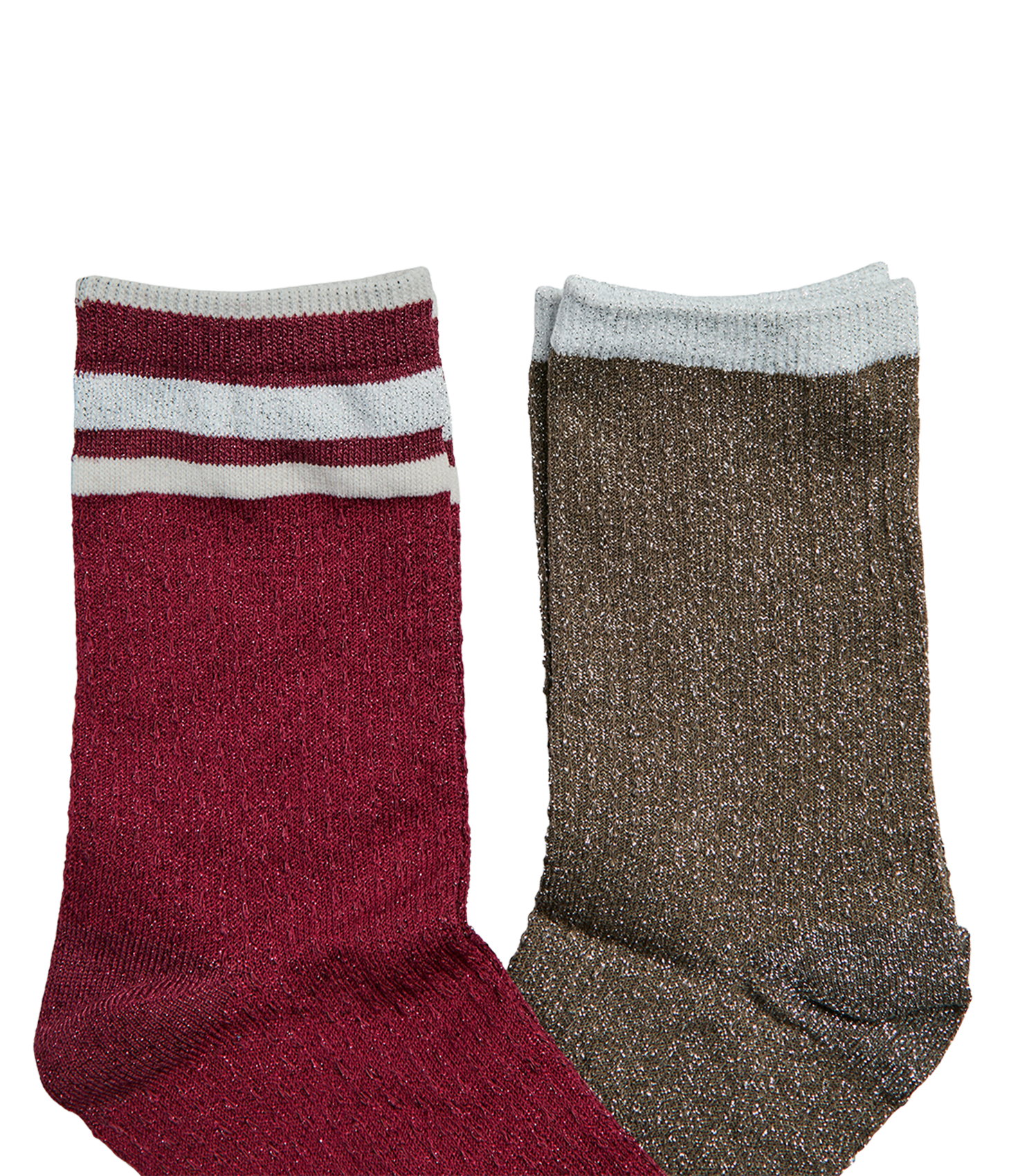 Mid-high metallic socks PIECES Red