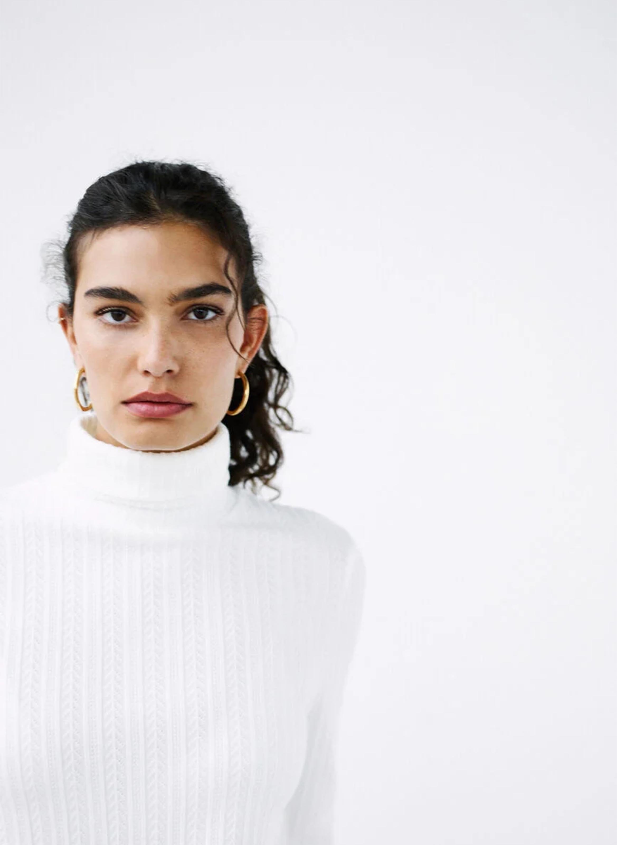 Pull col roulé CAROLL Blanc