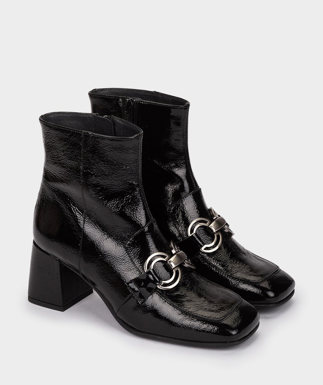 Black patent leather heeled ankle boots PEDRO MIRALLES Black