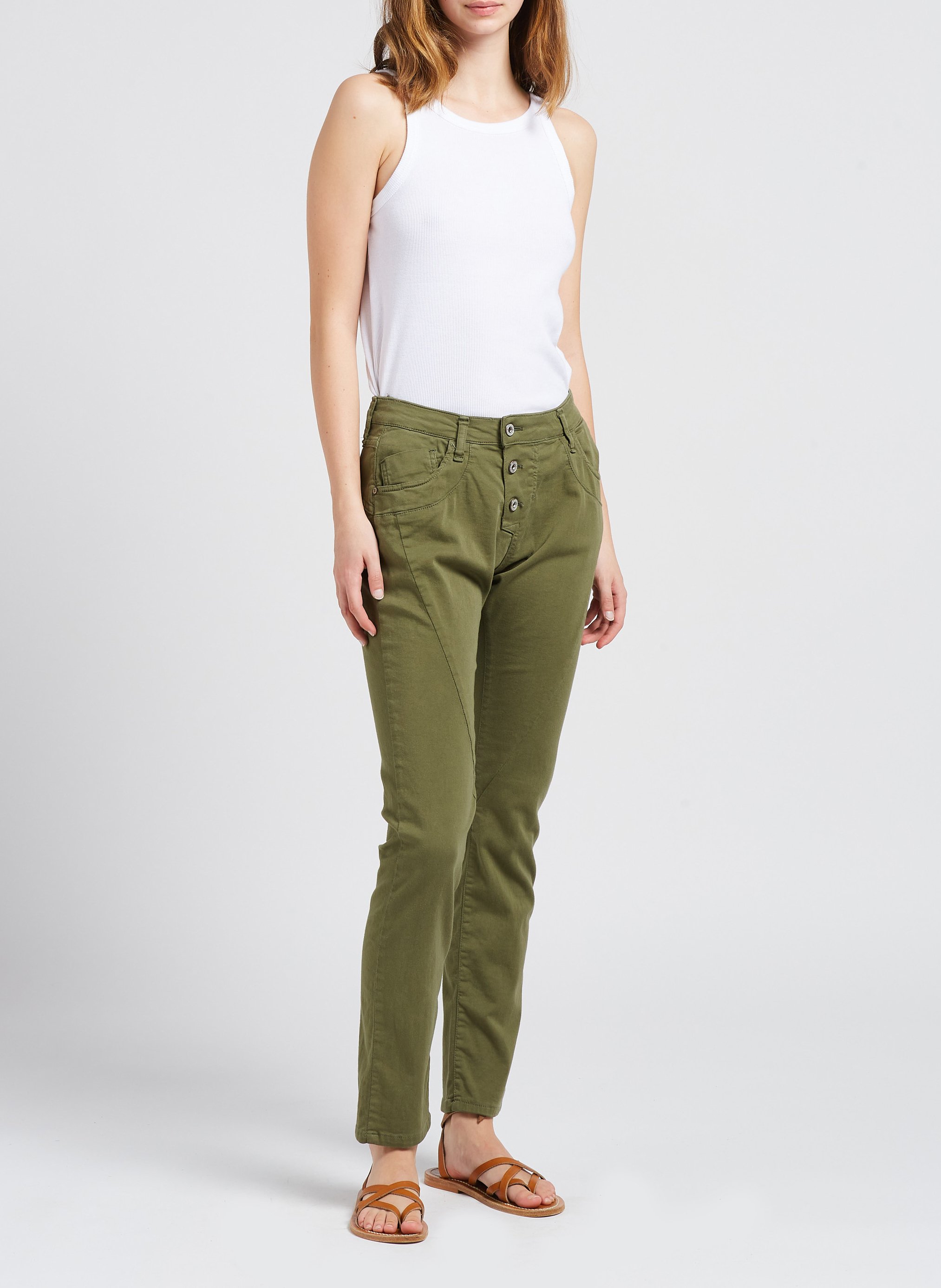 Slim-Fit-Hose aus Baumwoll-Mix PLEASE Khaki