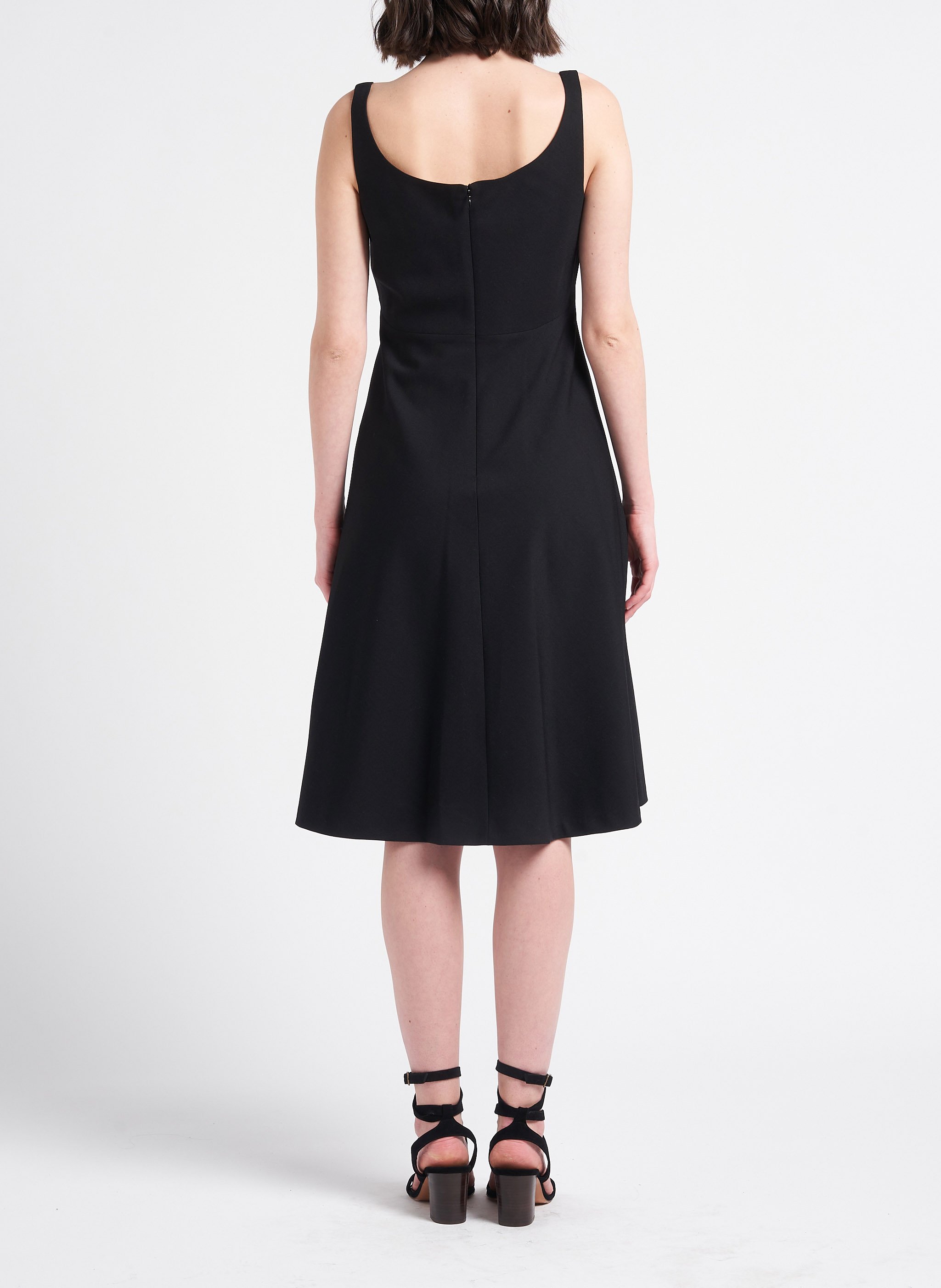 Robe midi droite en laine mélangé  THEORY Noir