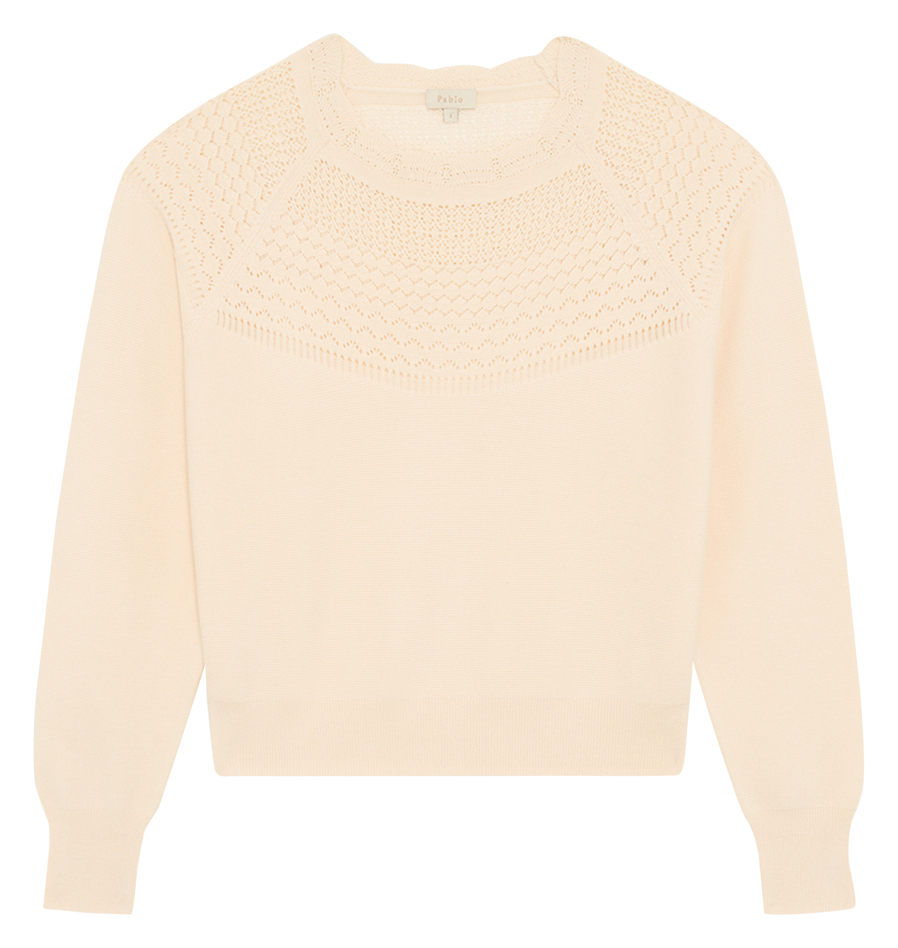 Ärmelloser Pullover mit Schnürung aus Baumwolle und Wolle PABLO Beige