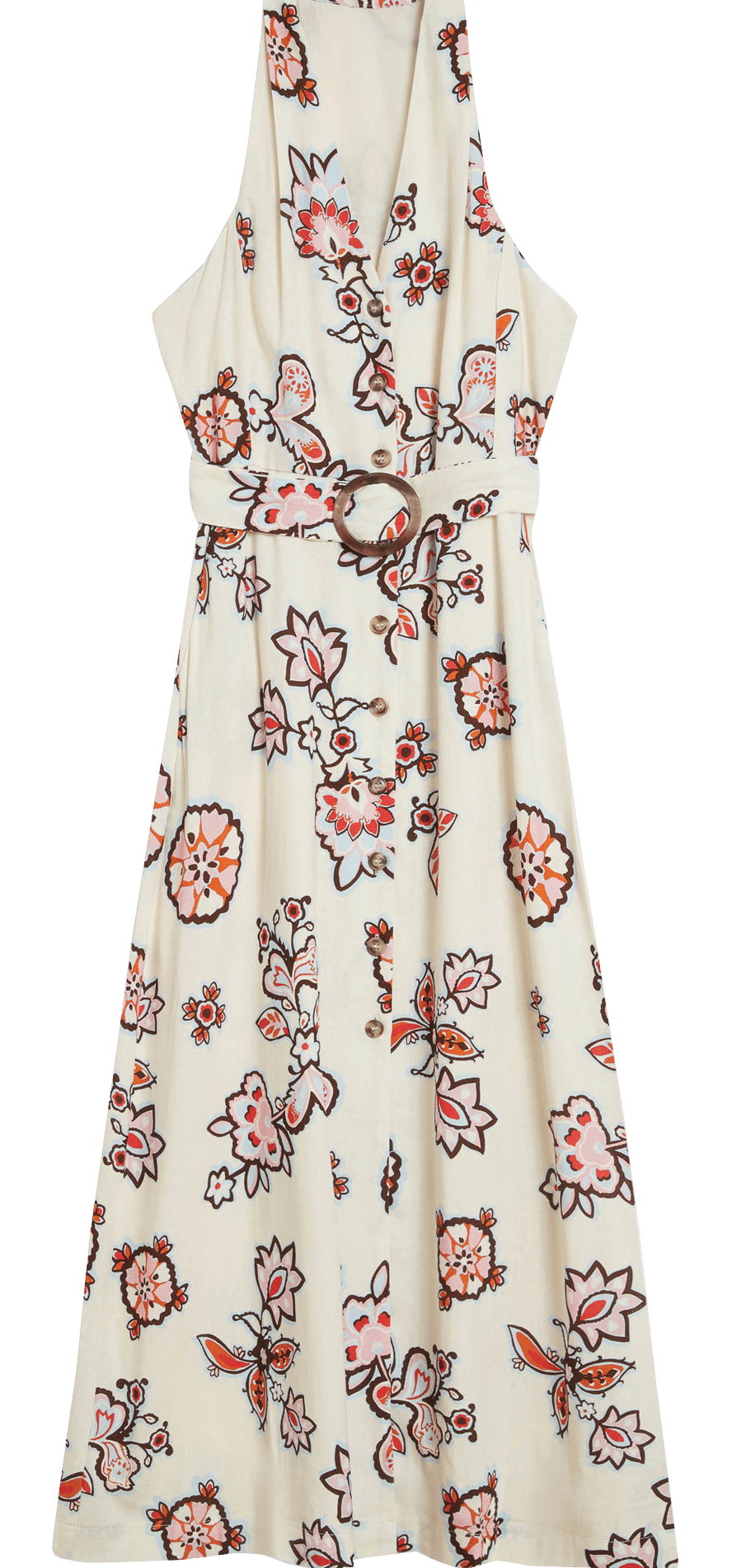 Robe midi décolleté V imprimée GRACE ET MILA Blanc