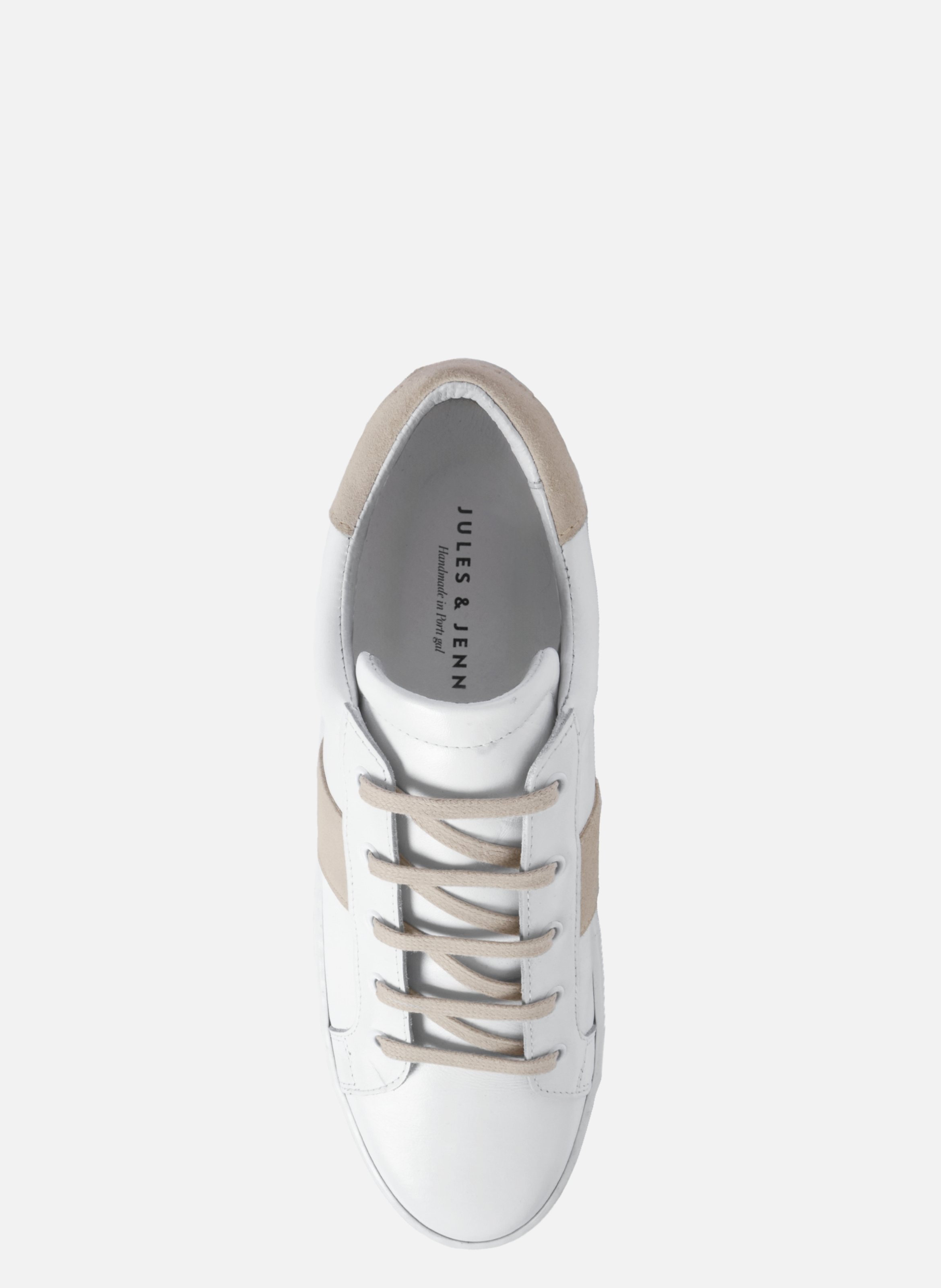 <p>Tennis lace-up in smooth white camel leather</p> JULES & JENN White