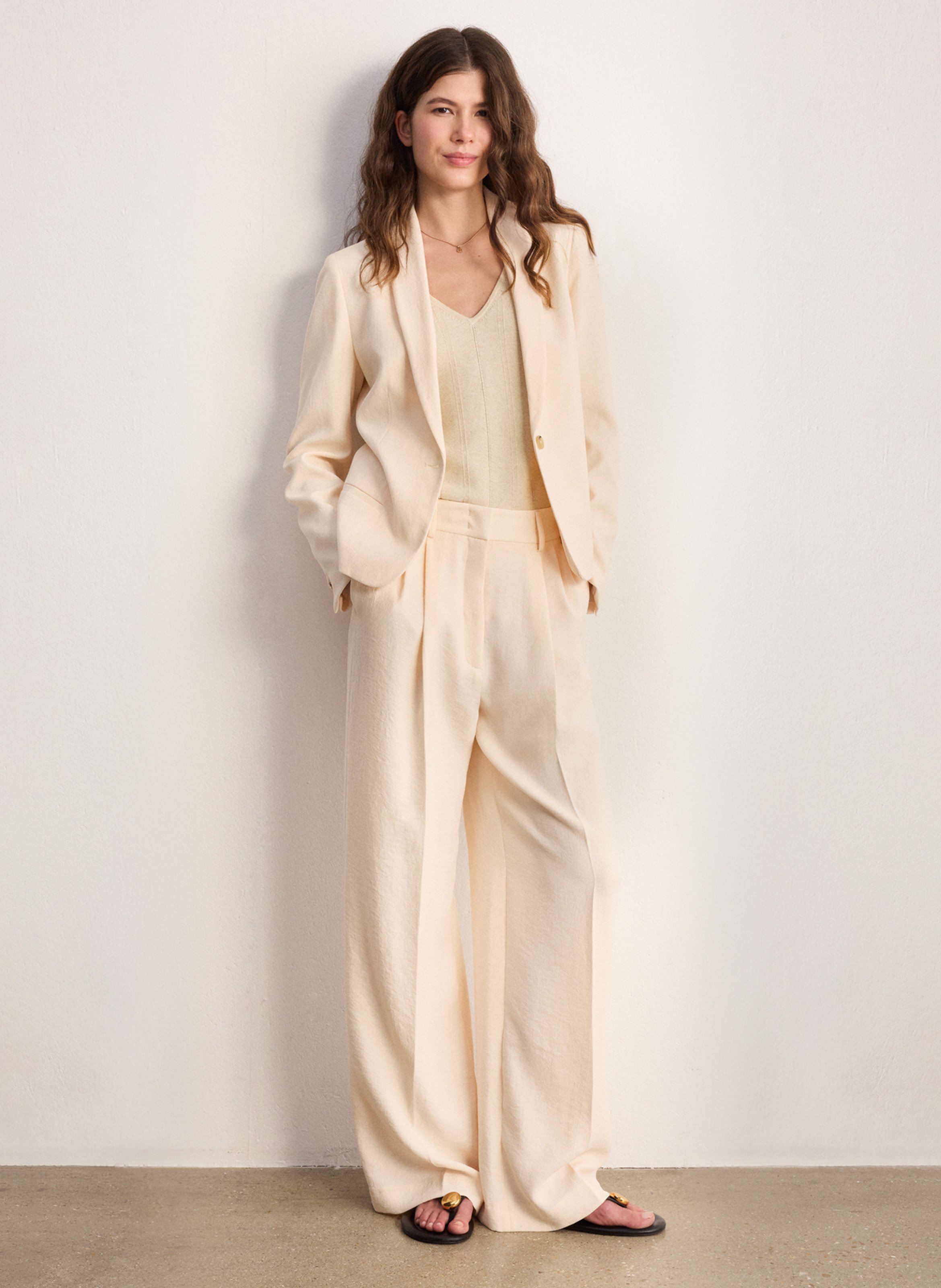 Weit geschnittene Hose PABLO Beige