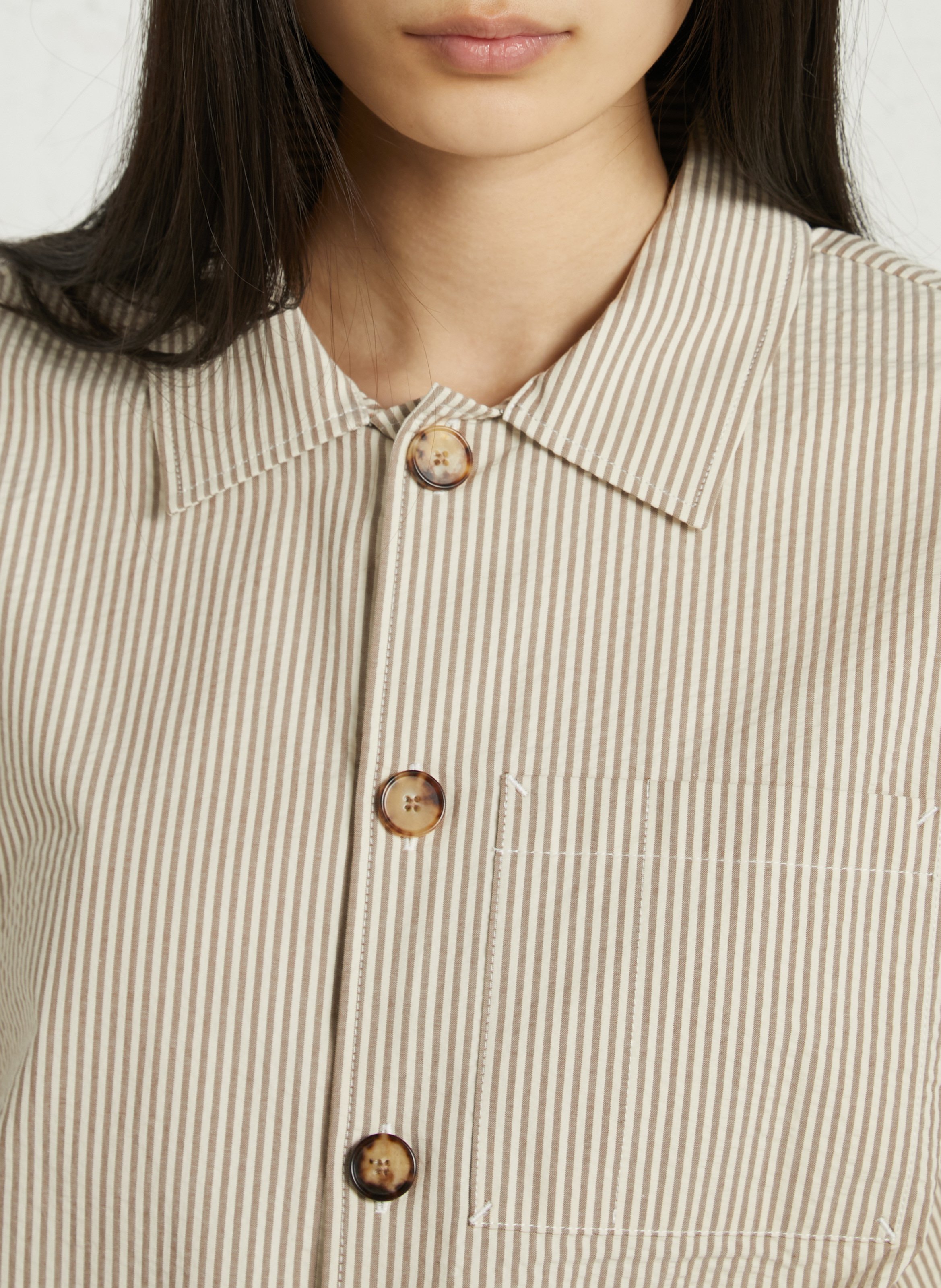 Fein gestreifter Knopfblazer RUE DE TOKYO Mehrfarbig