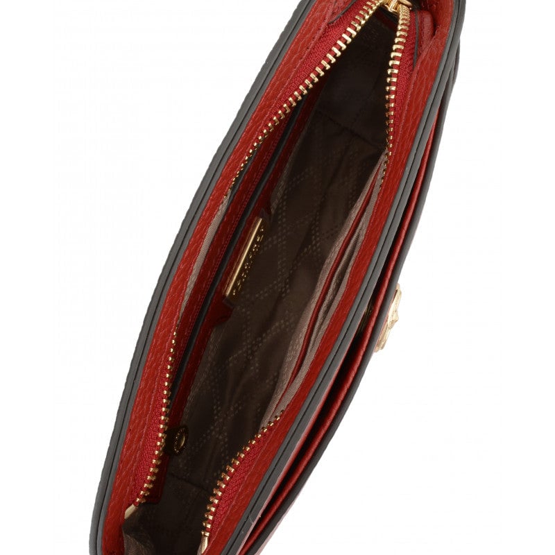 Crossbody bag in cowhide leather Red