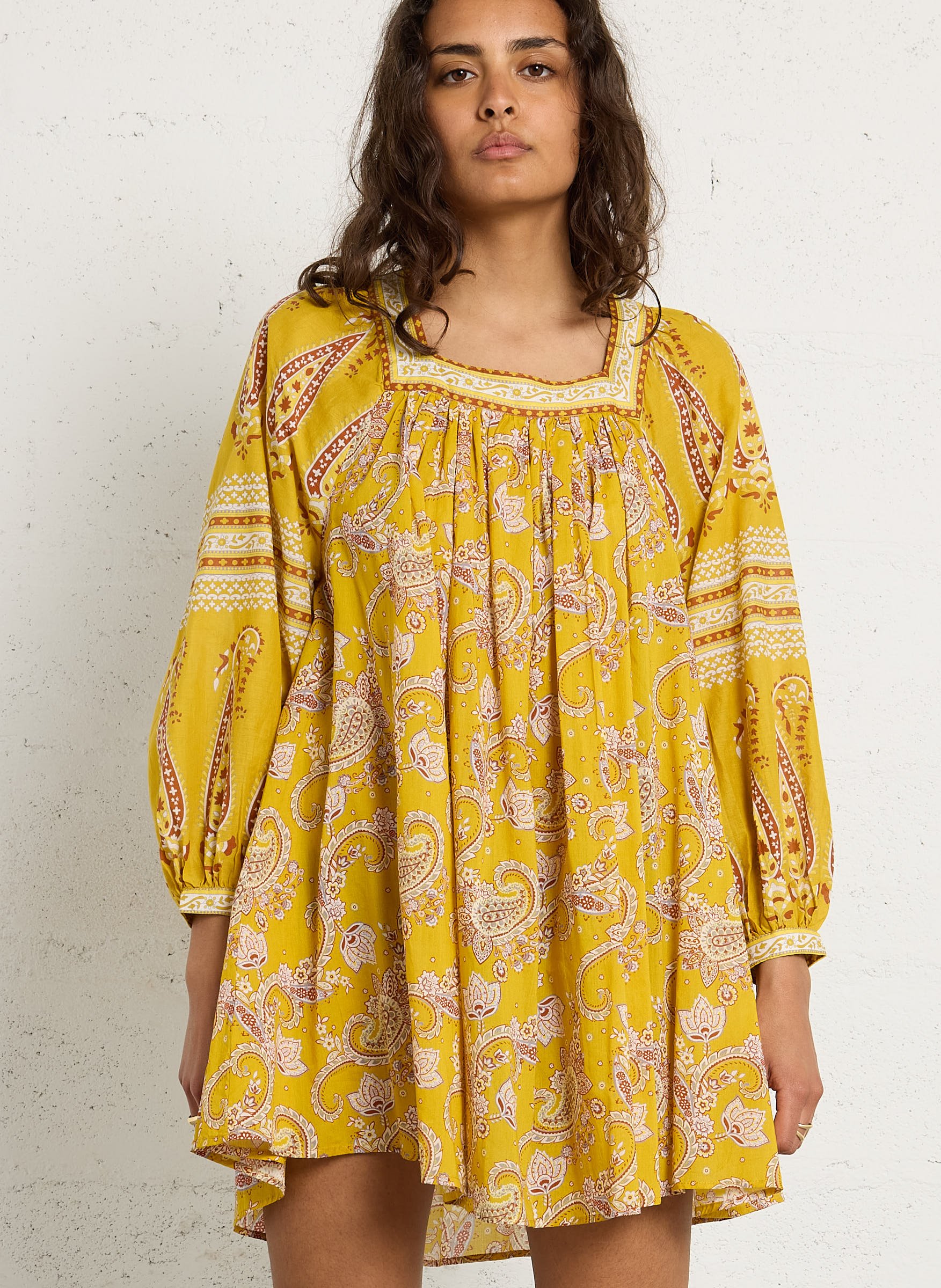 Robe courte ample en coton PETITE MENDIGOTE Vert