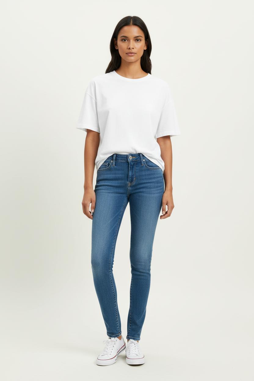 Cropped slim jeans with studs LEVI'S - Seconde main Blue