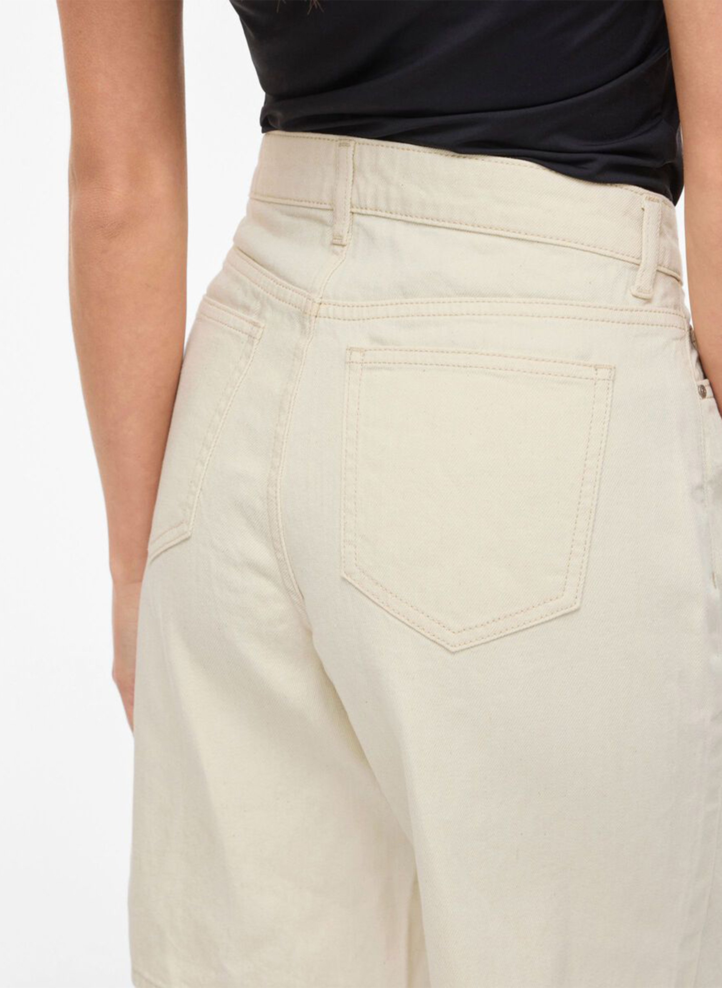 High-waisted denim shorts VILA Beige