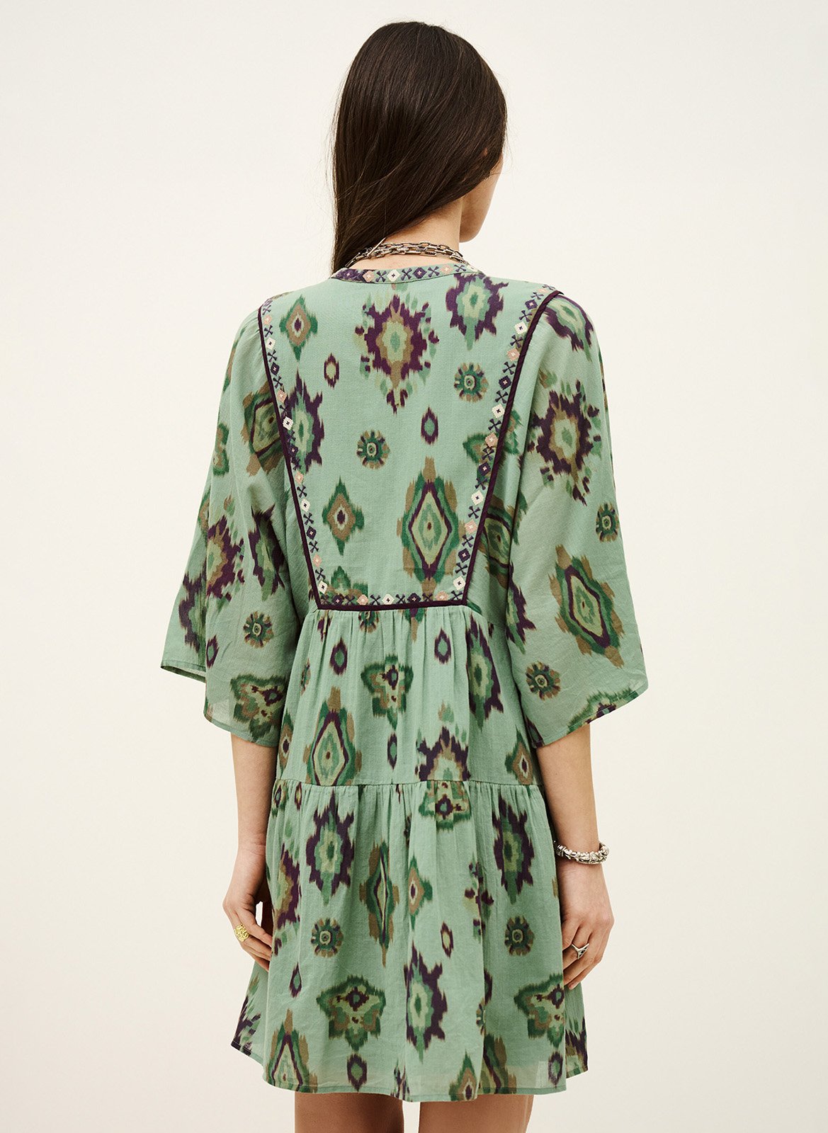 Korte jurk met kraag BA&SH Groen