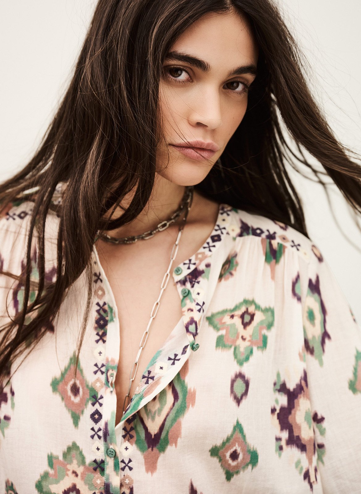 Blouse met klassieke kraag BA&SH Beige